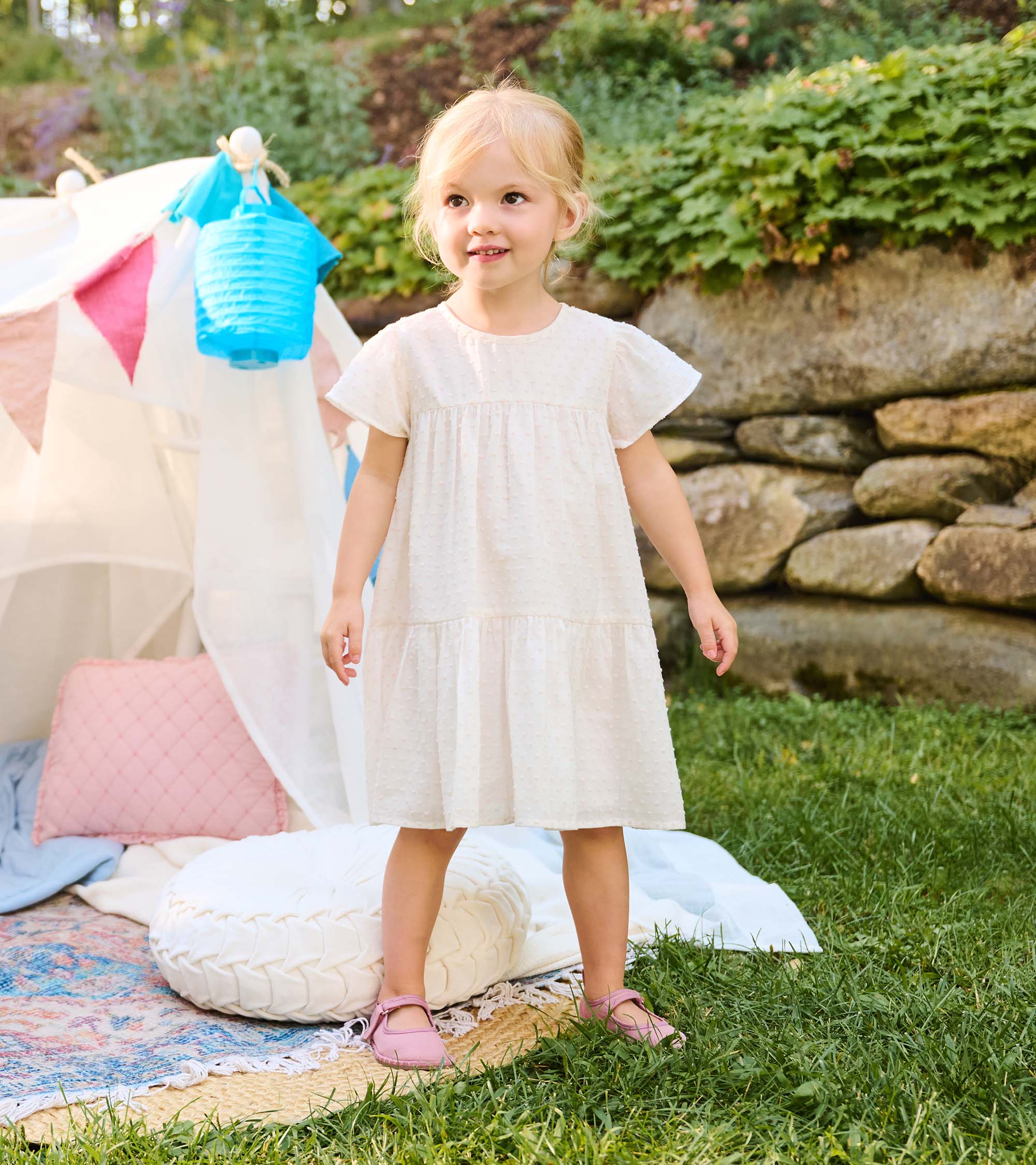 Baby & Toddler Girls Pearl Swiss Dot Puff Dress