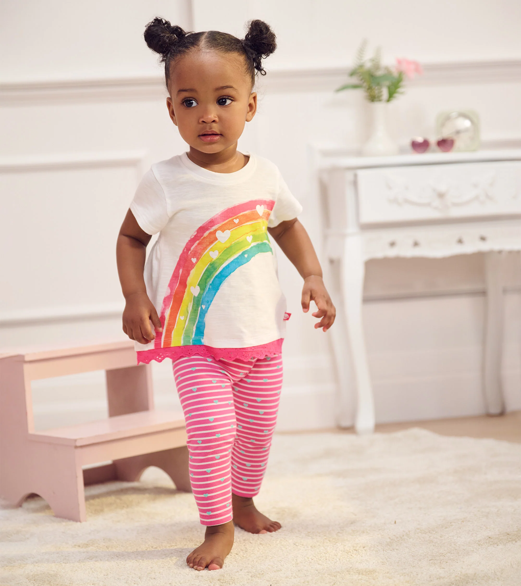 Baby & Toddler Girls Rainbow Eyelet Eyelet Trim T-Shirt - Image 5