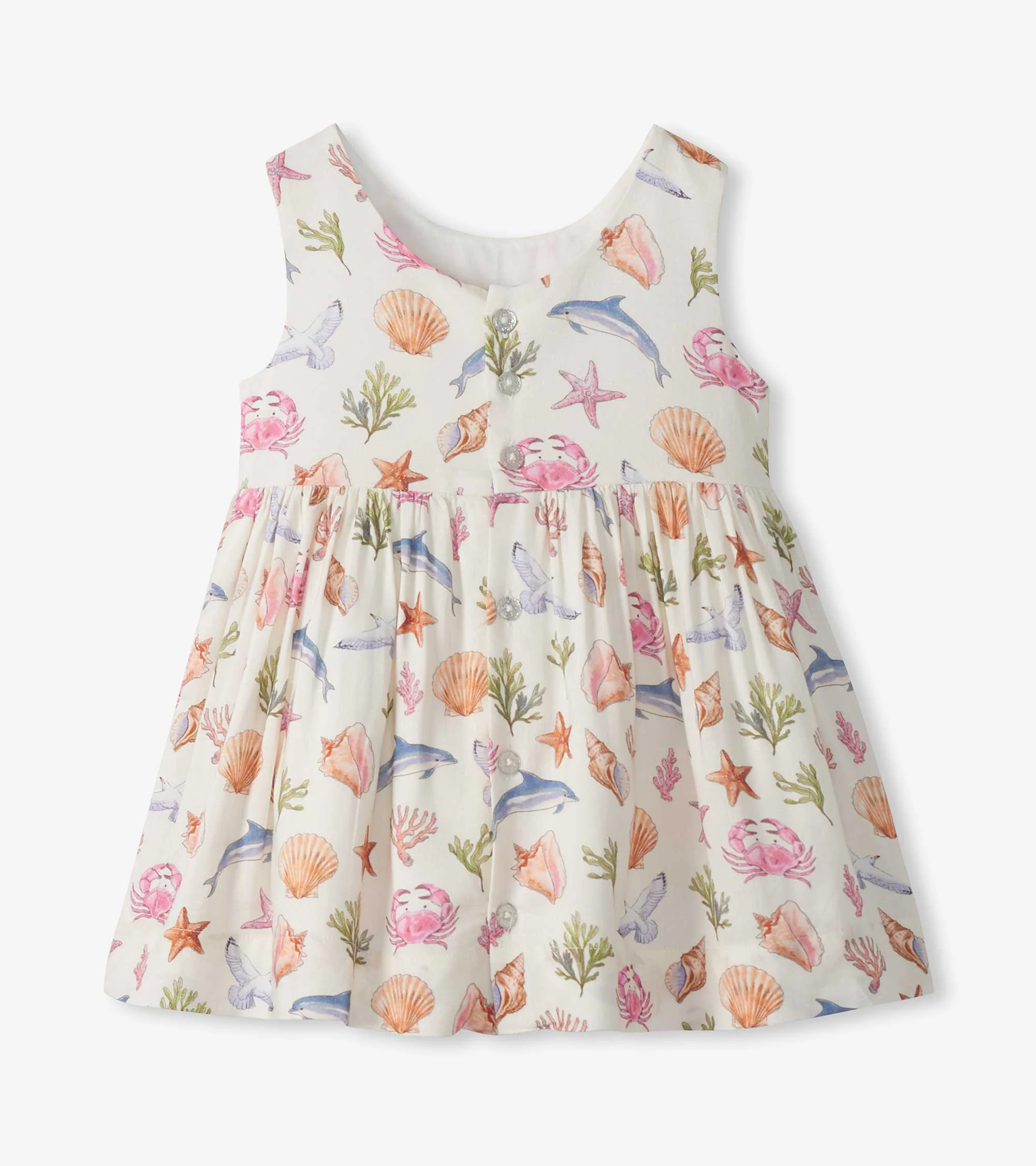 Baby & Toddler Girls Vintage Sea Life Sleeveless Party Dress - Image 2