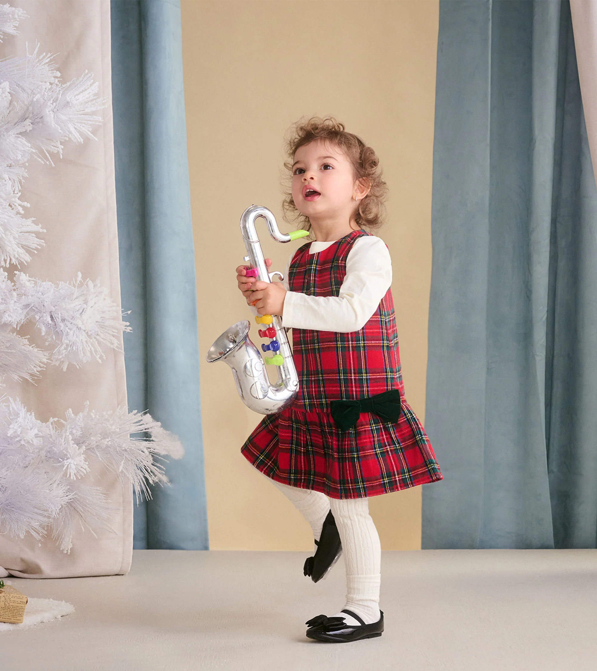 Baby & Toddler Red Plaid Pinafore Dress - Image 2