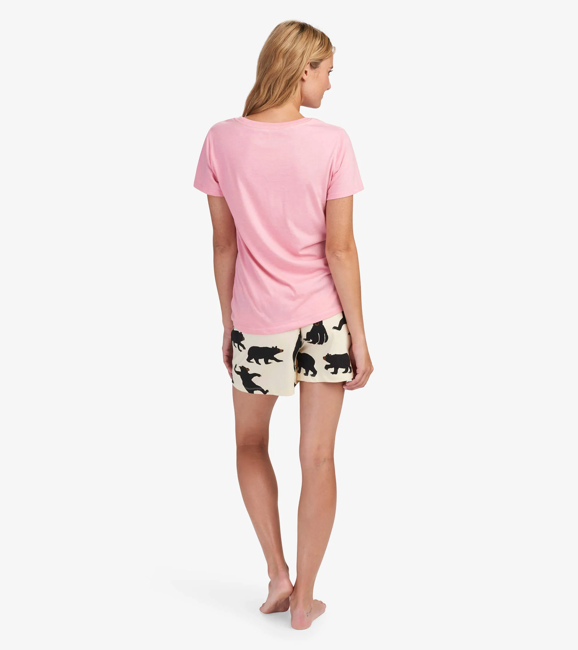 Bear on Pink Women's Pajama T-Shirt - Image 4