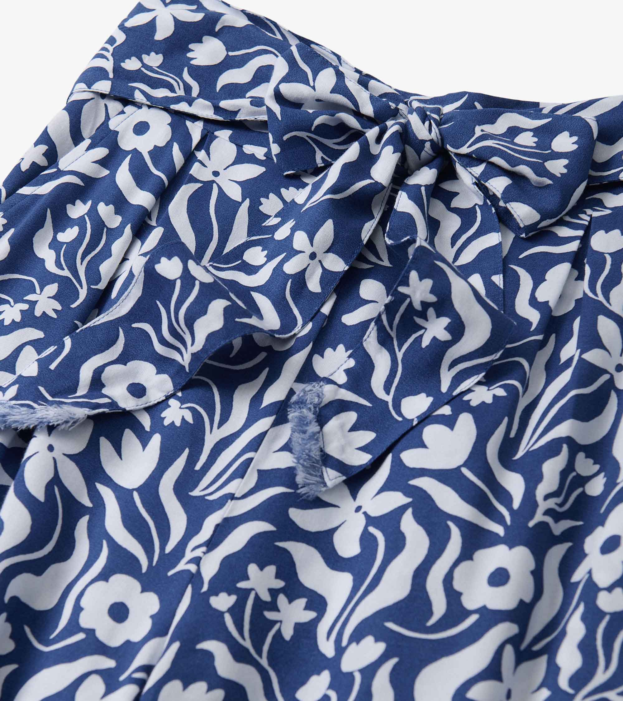Belted Wide Leg Pants - Wavy Flowers - Image 6