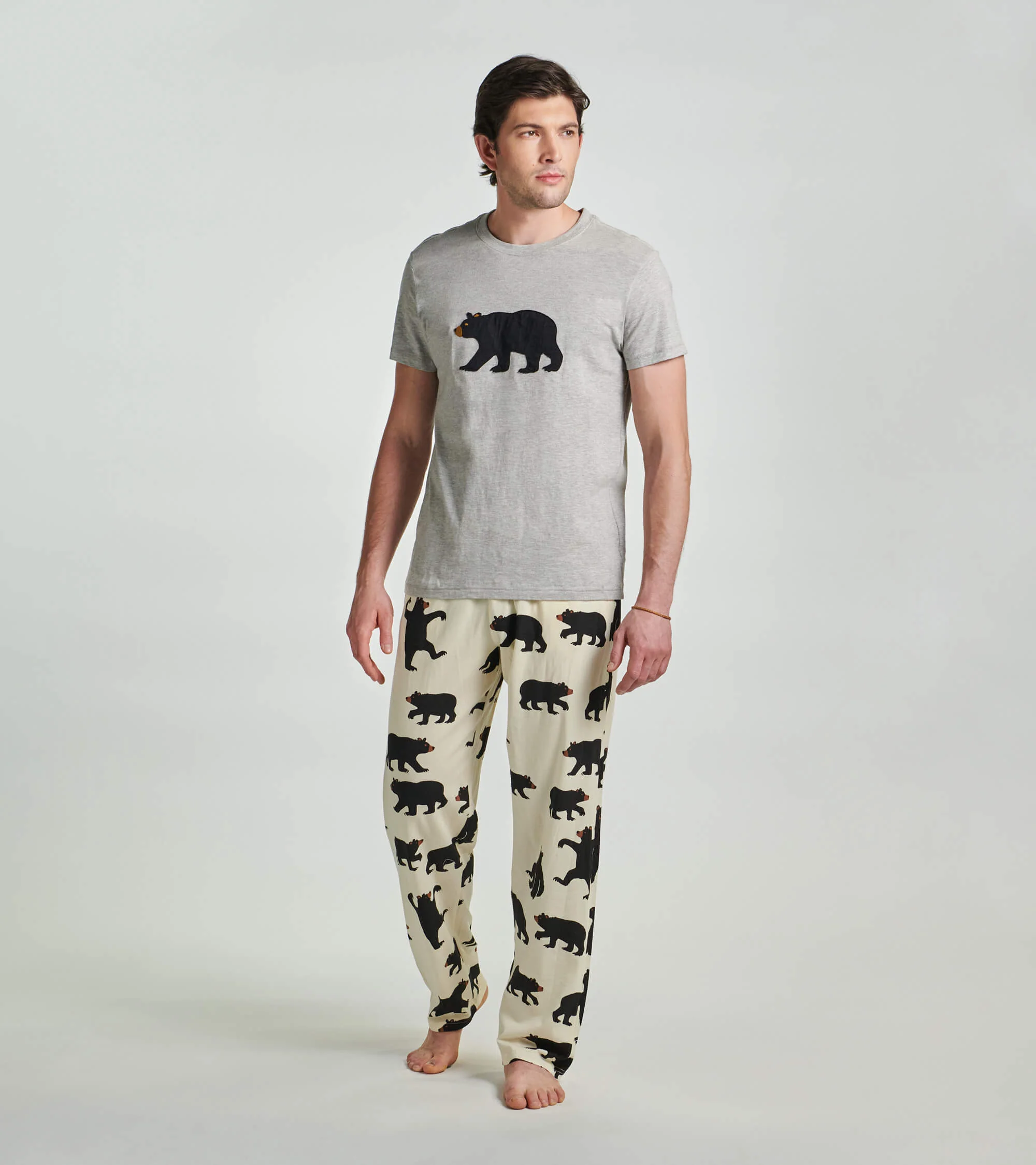 Black Bear on Grey Men's Tee - Image 4
