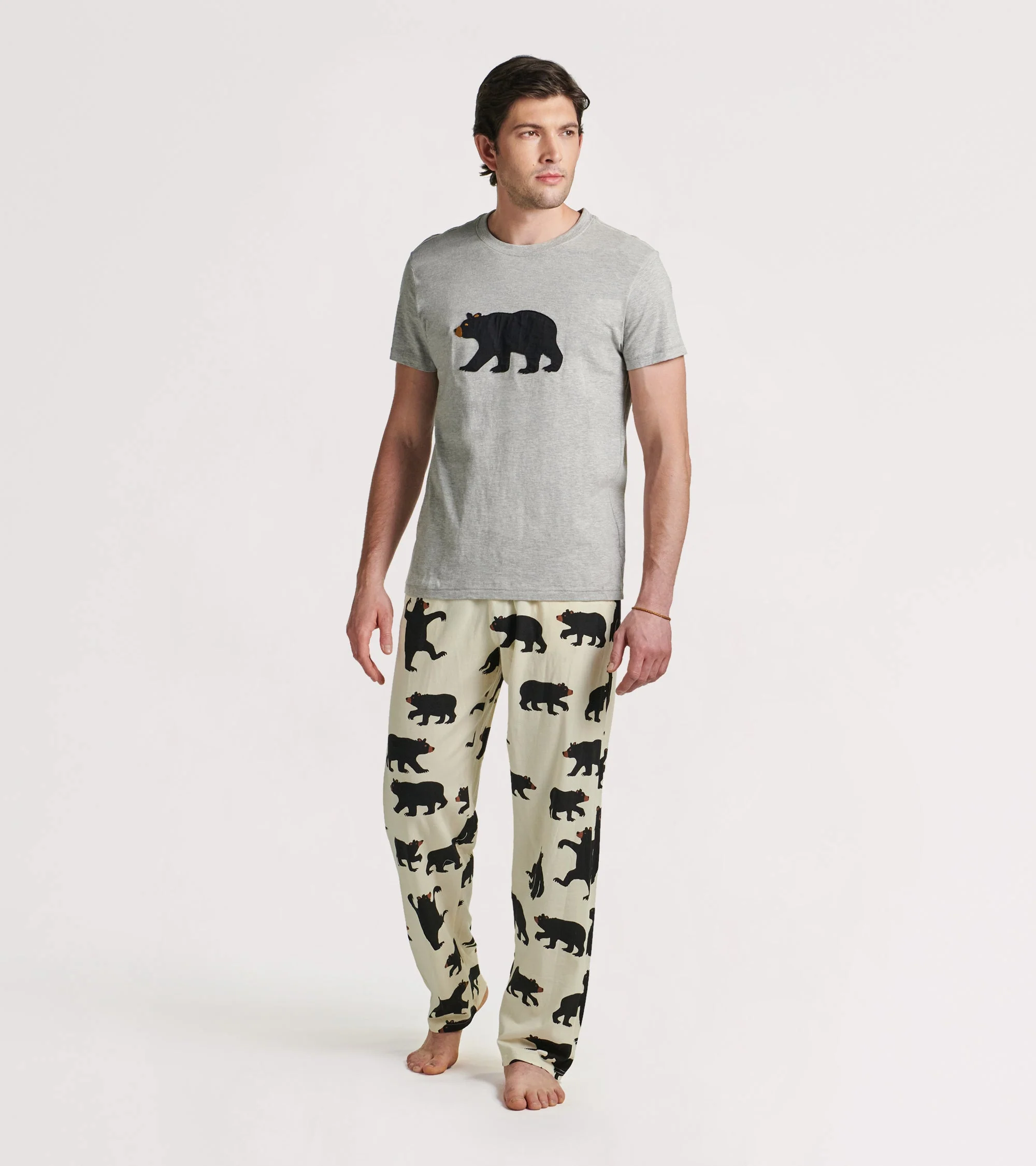 Black Bears Men's Stretch Cotton Pajama Pants - Image 4