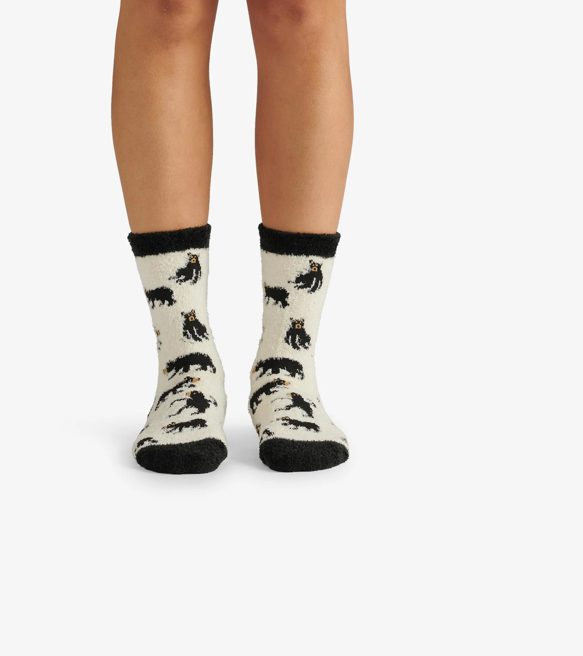Black Bears on Natural Women's Crew Socks - Image 3