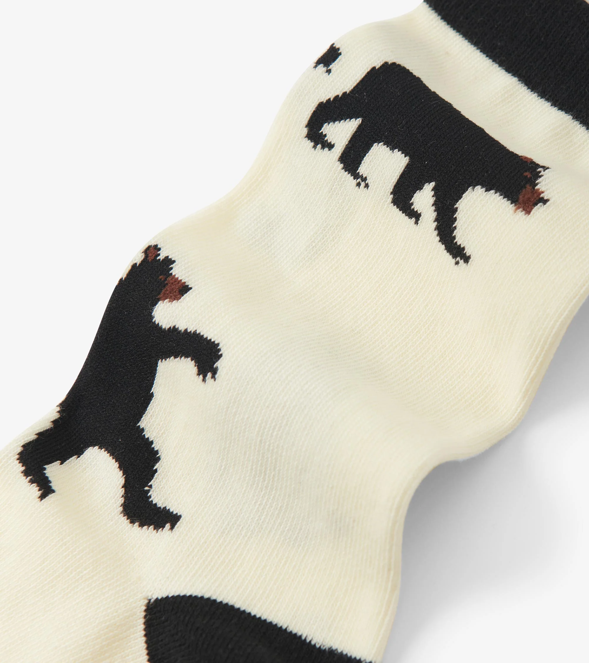 Black Bears on Natural Women's Crew Socks - Image 4