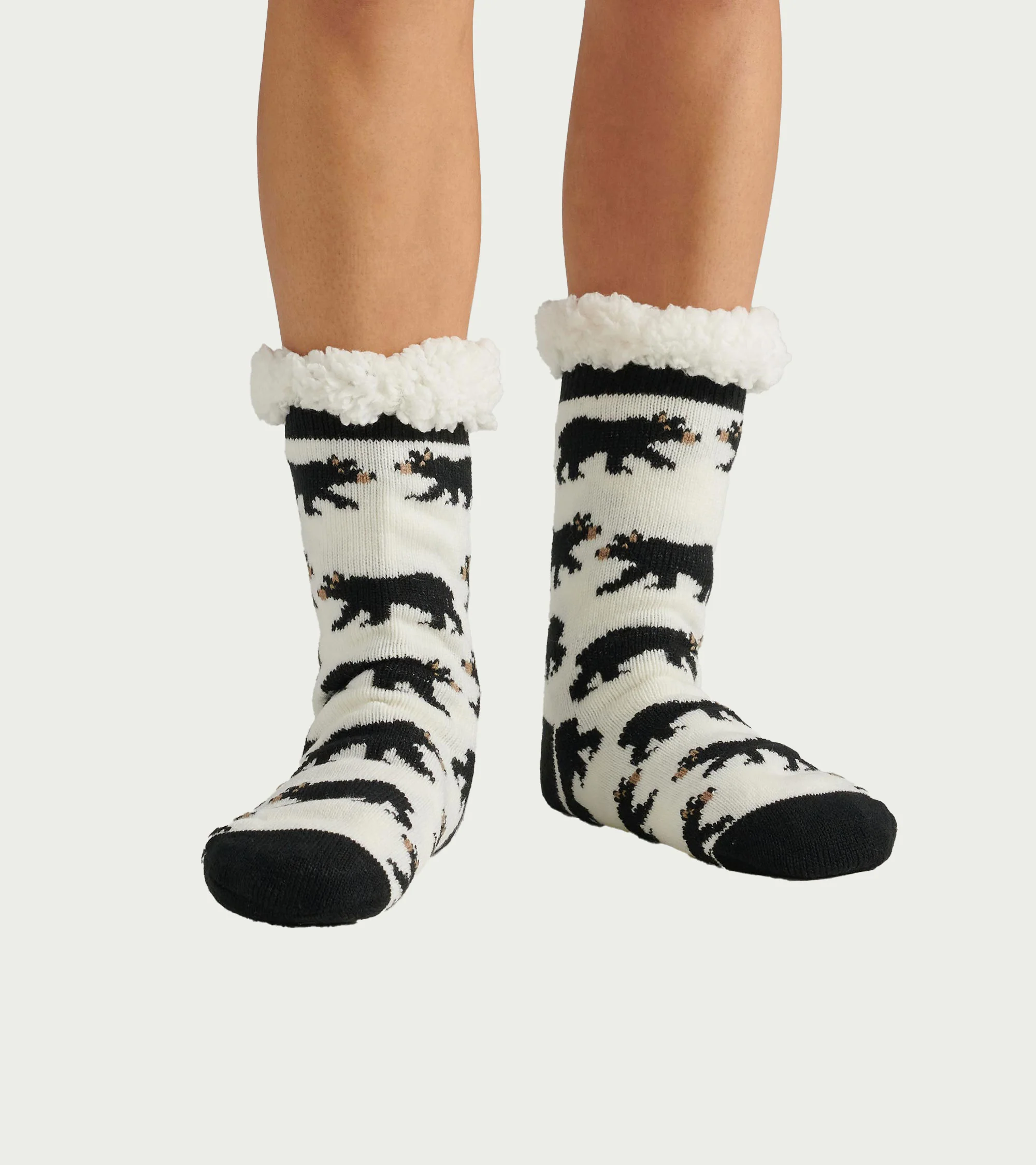 Black Bears Women's Sherpa Lined Cabin Sock