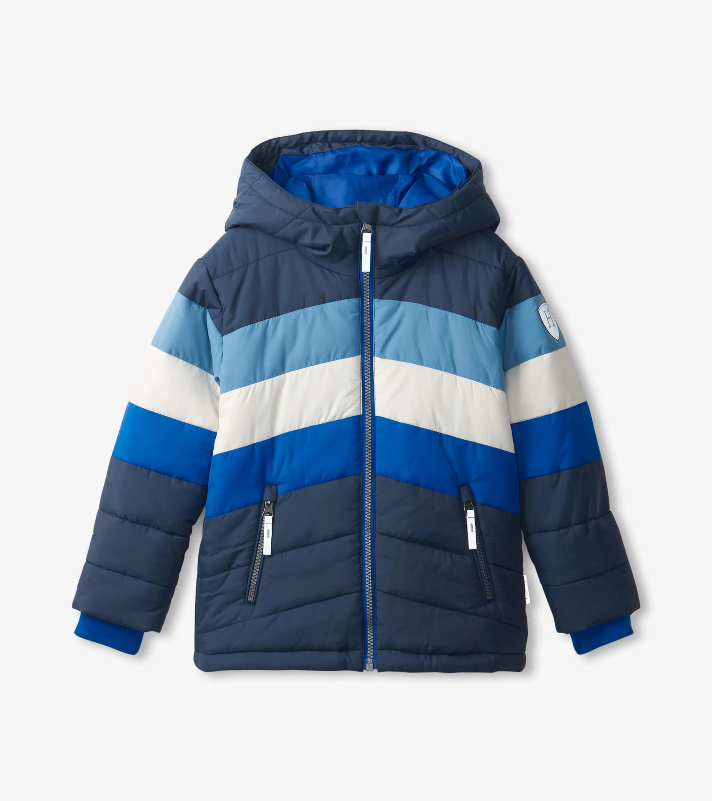 Black & Blue Kids Puffer Jacket - Image 2
