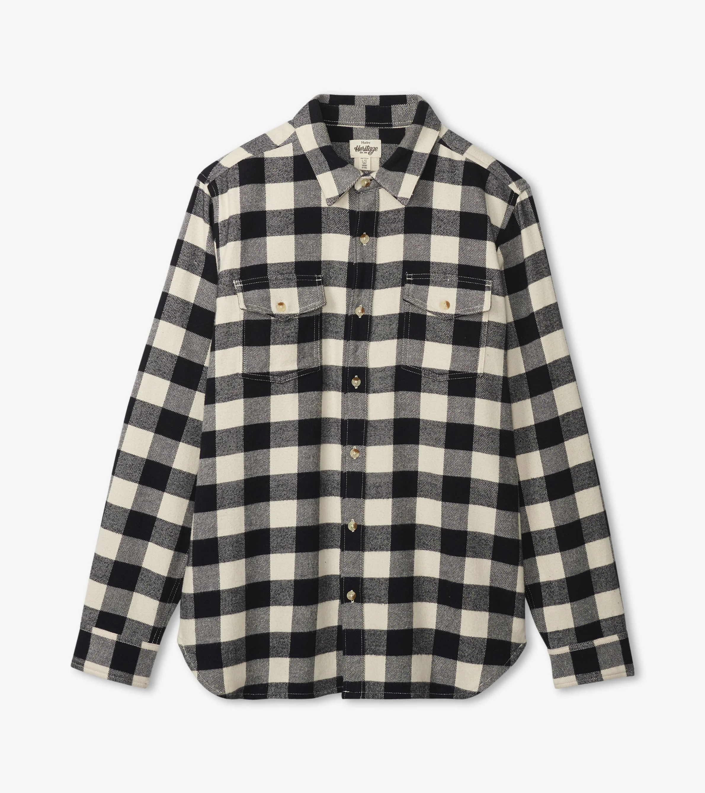 Black Plaid Men's Heritage Flannel Shirt - Image 3