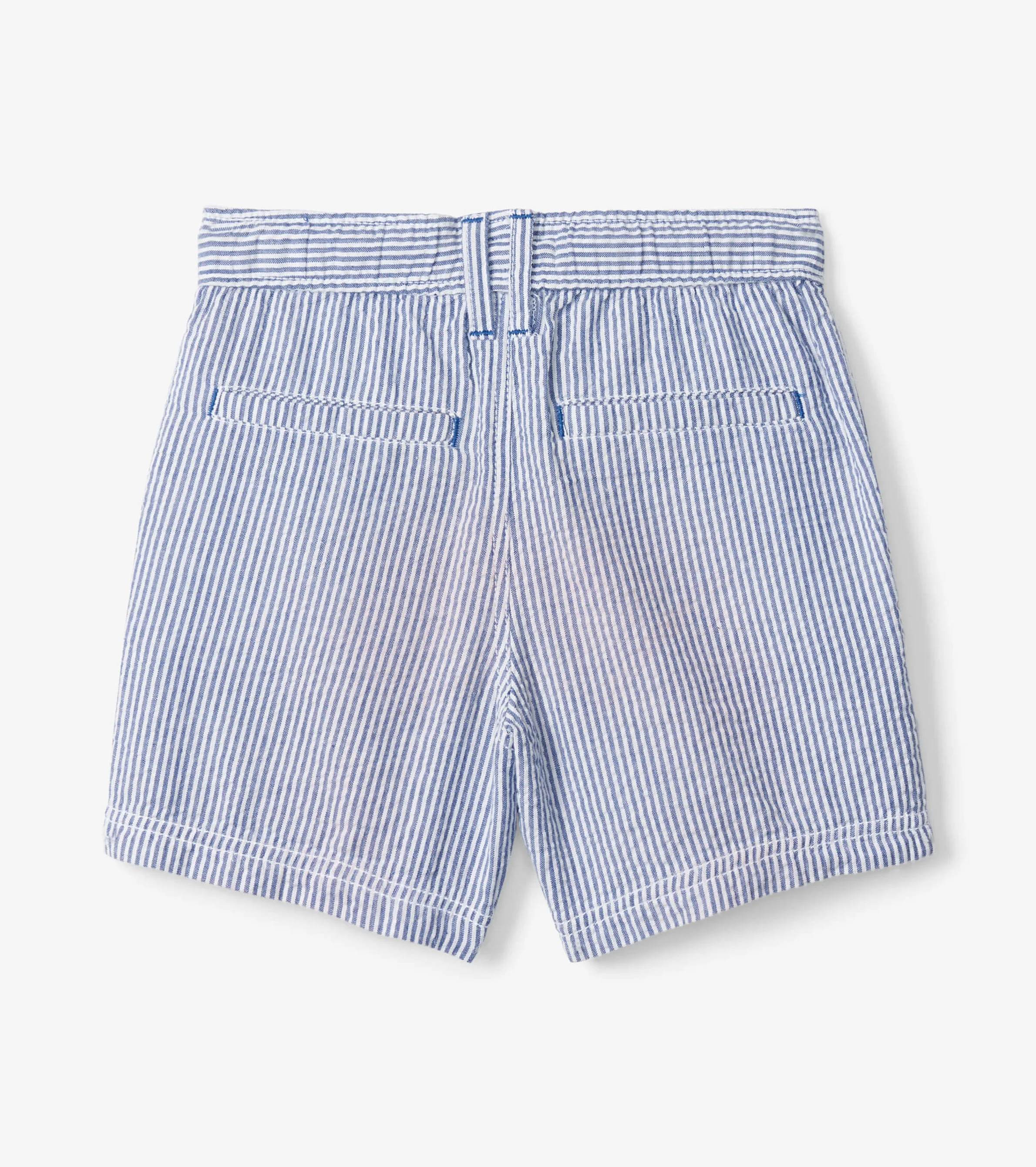 Boys Blue Stripes Woven Shorts - Image 2