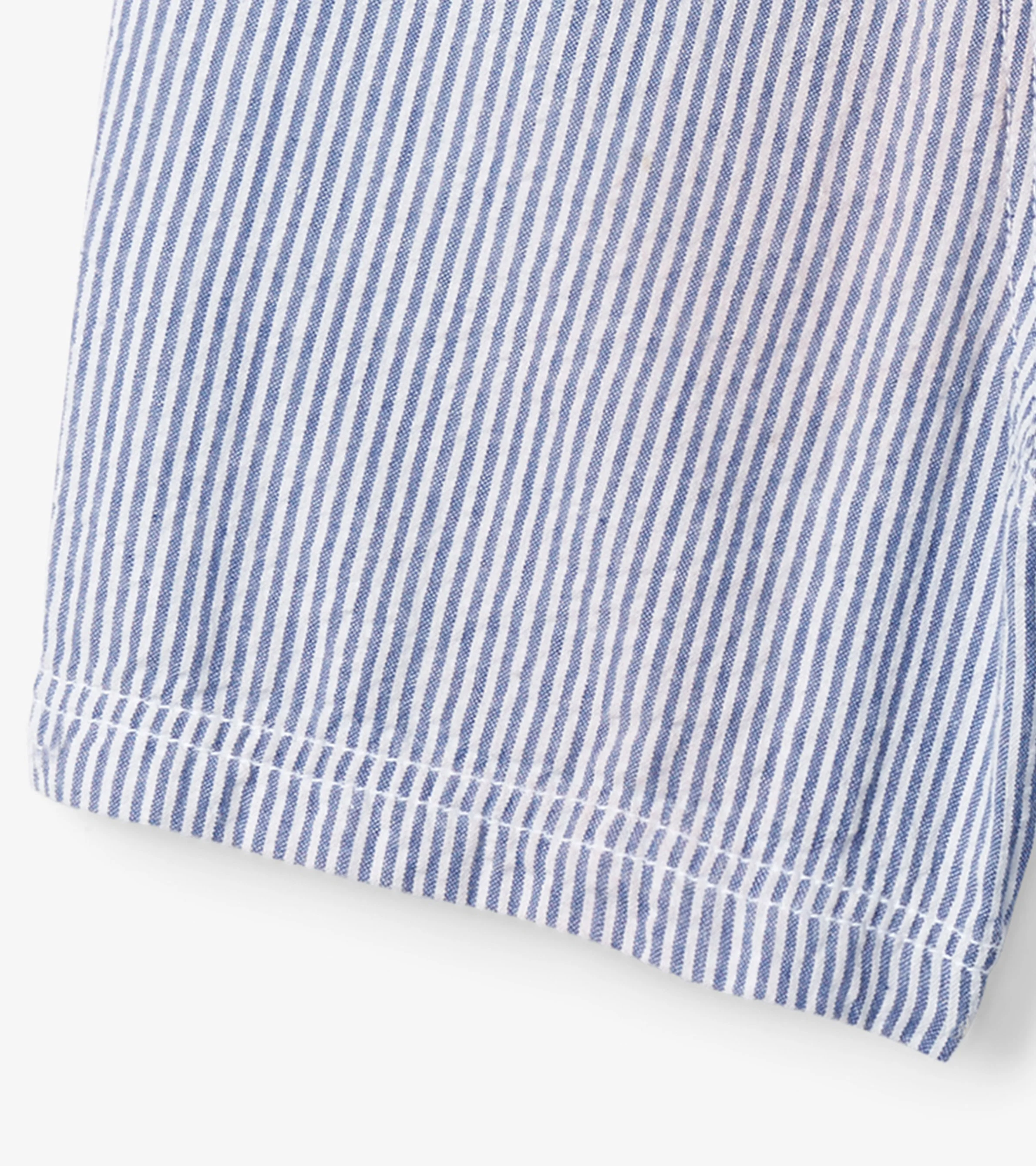 Boys Blue Stripes Woven Shorts - Image 6