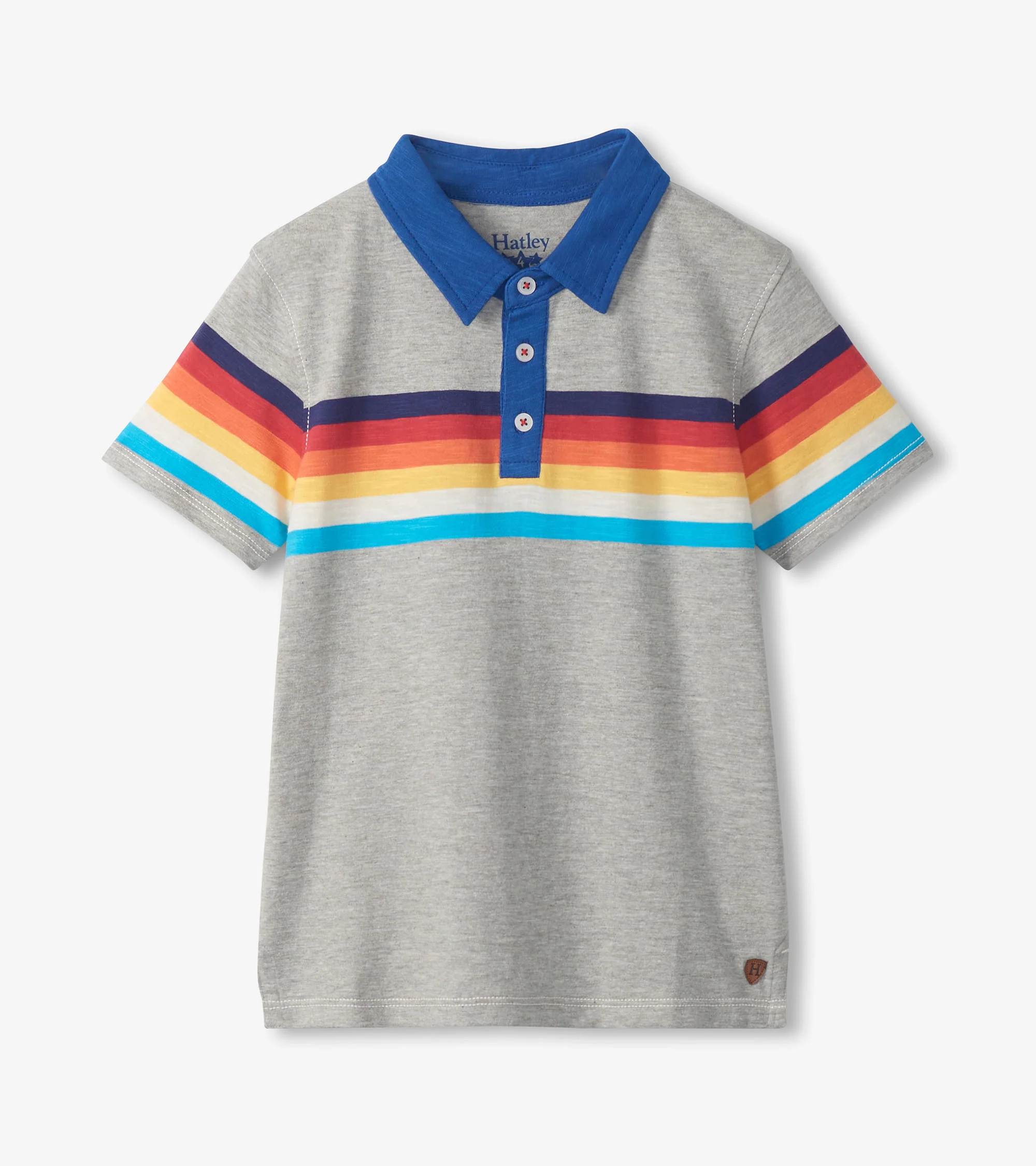 Boys 70's Stripes Polo T-Shirt - Image 2