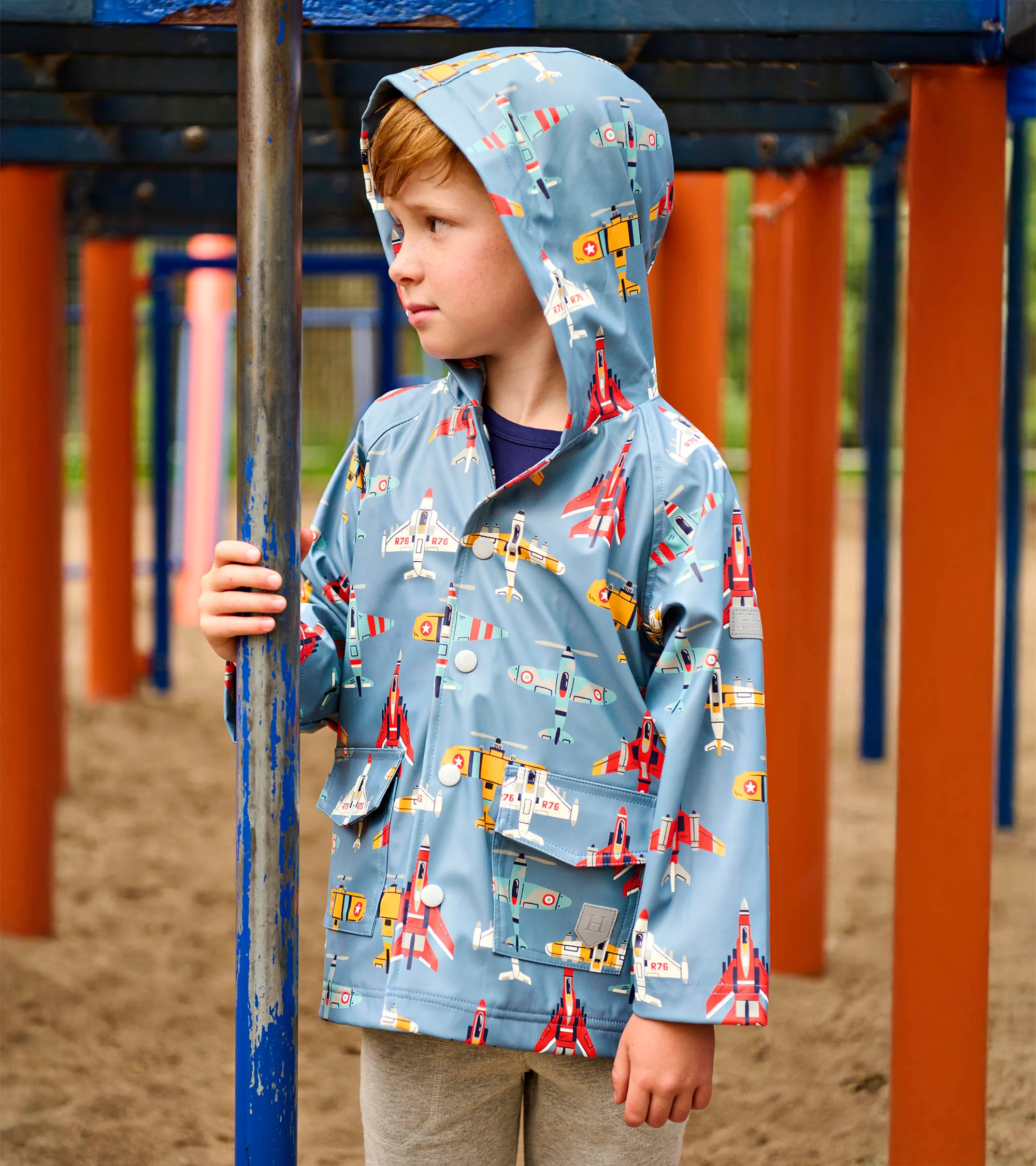 Boys Airplanes Rain Jacket - Image 2