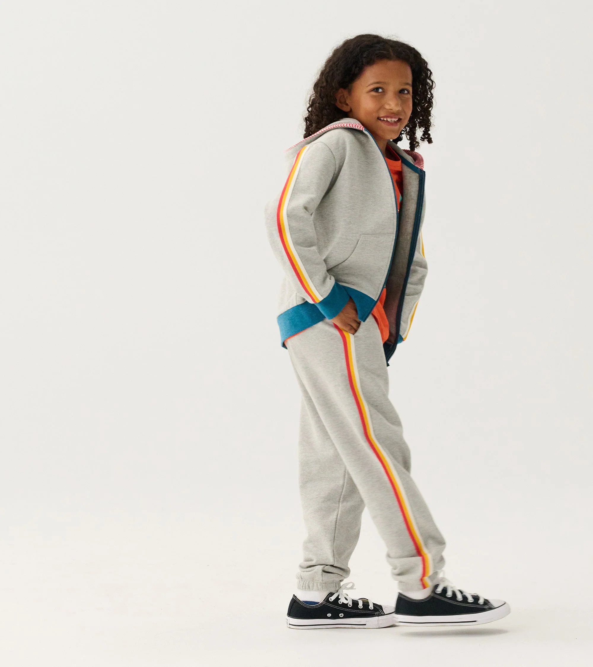 Boys Athletic Grey Baggy Track Pants - Image 2