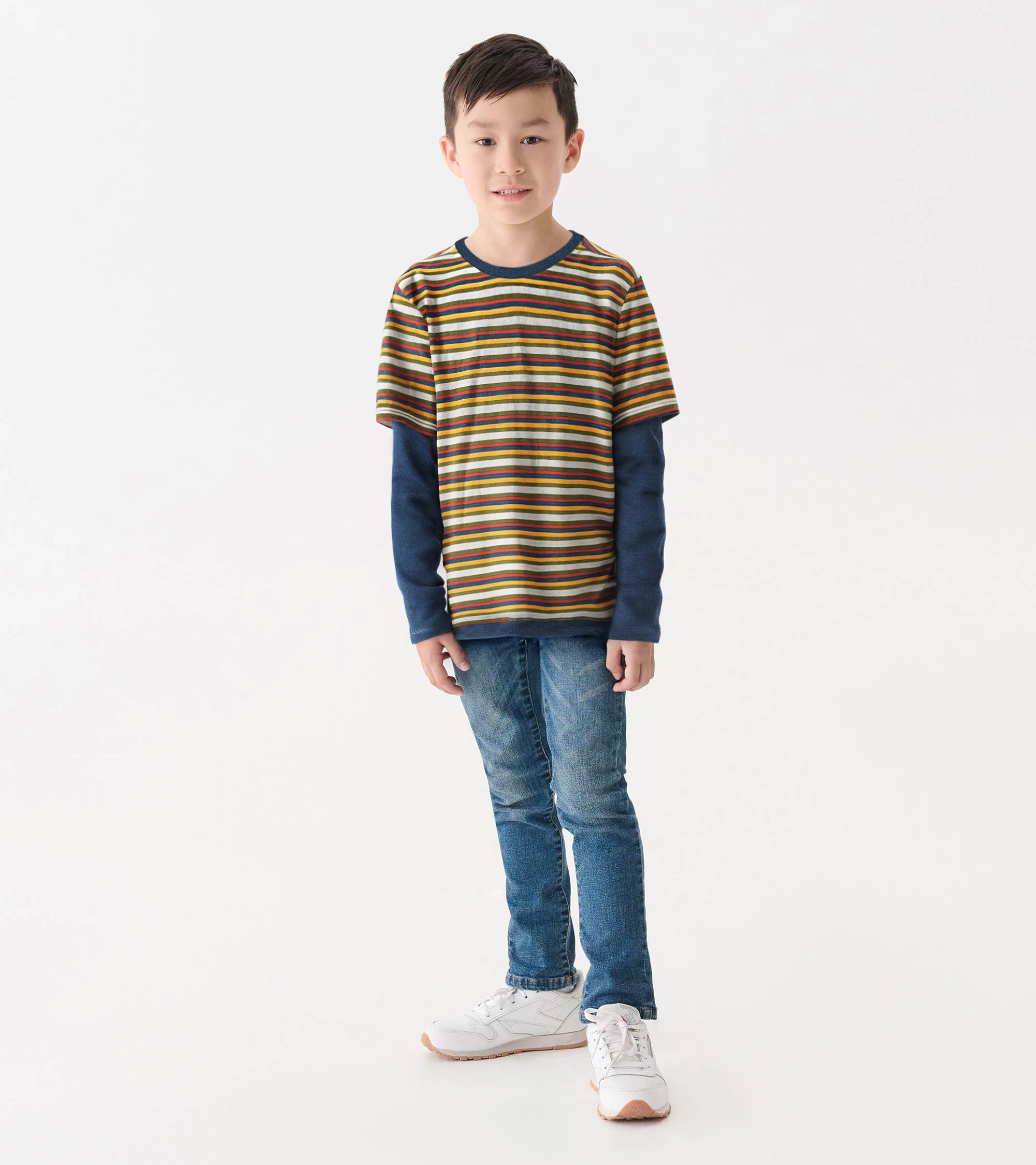 Boys Autumn Stripe Fooler Long Sleeve T-Shirt - Image 2