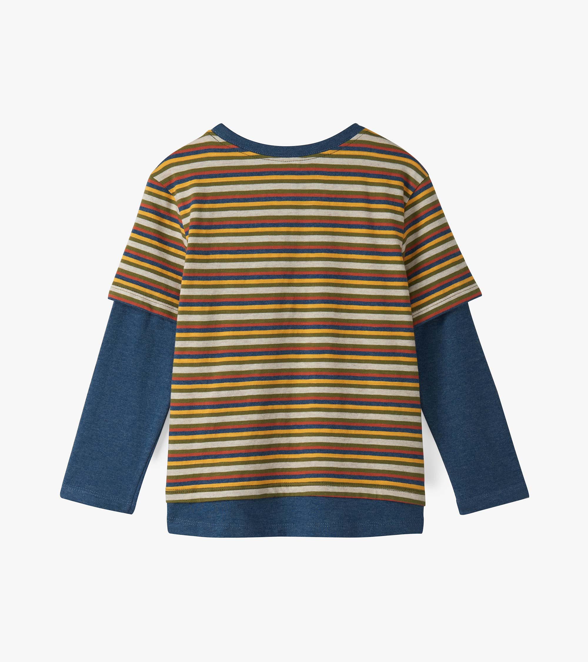 Boys Autumn Stripe Fooler Long Sleeve T-Shirt - Image 4