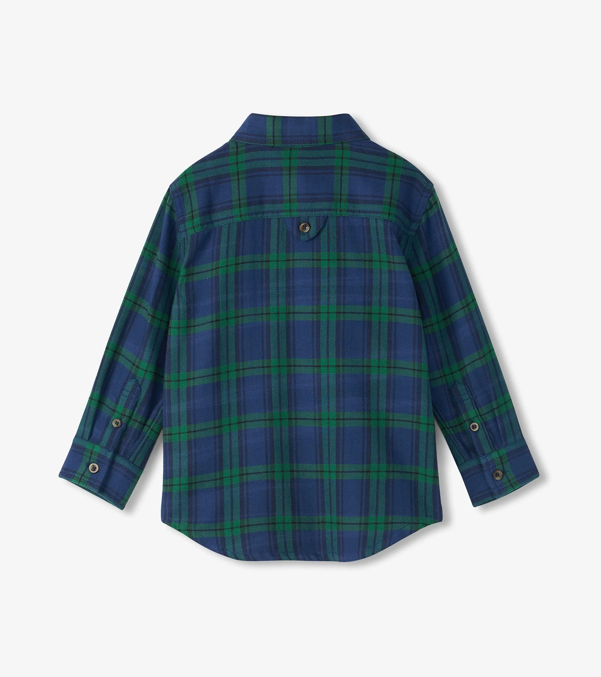 Boys Blackwatch Plaid Button Down Shirt - Image 3