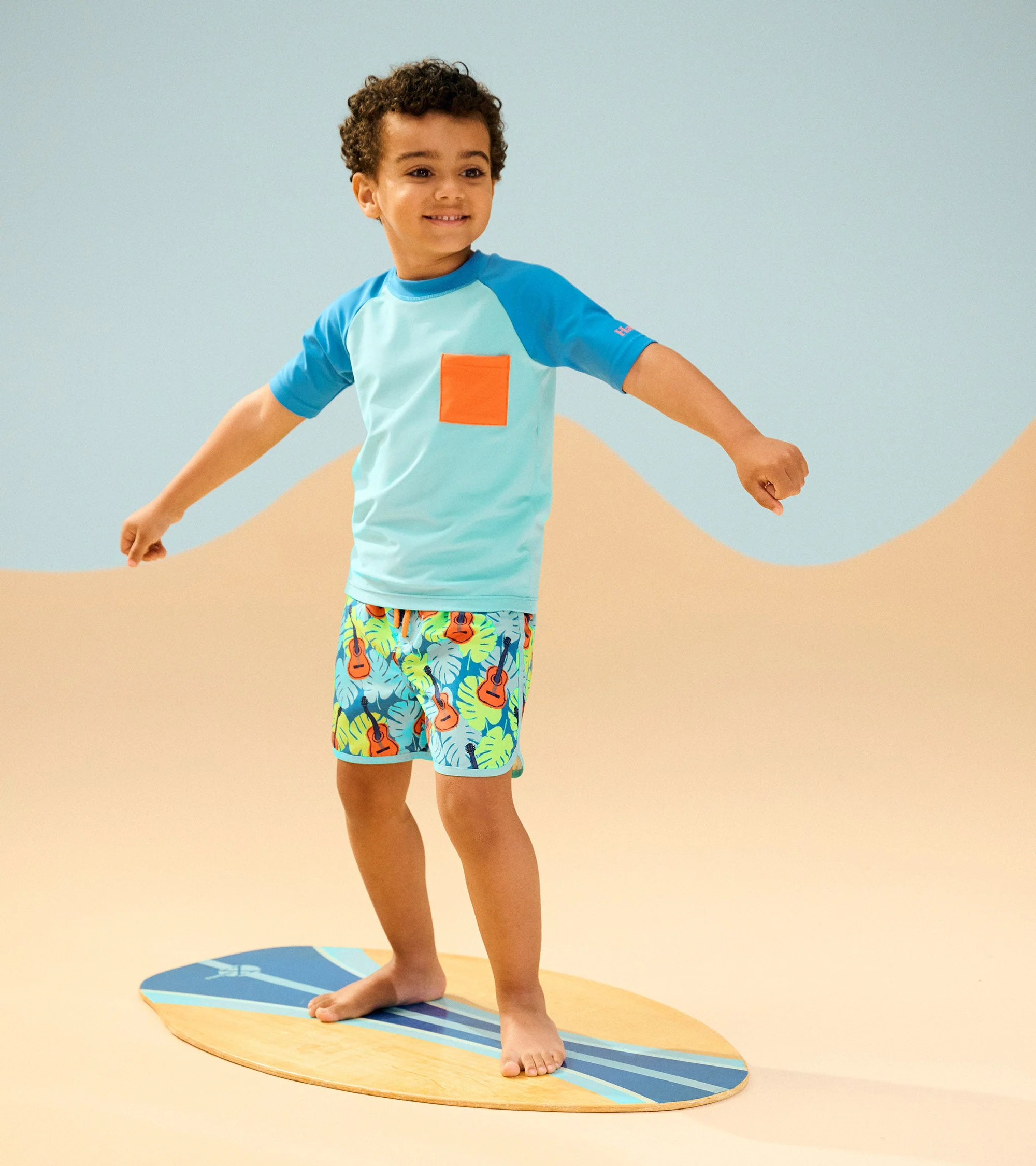 Boys Blue Short Sleeve Rashguard - Image 4