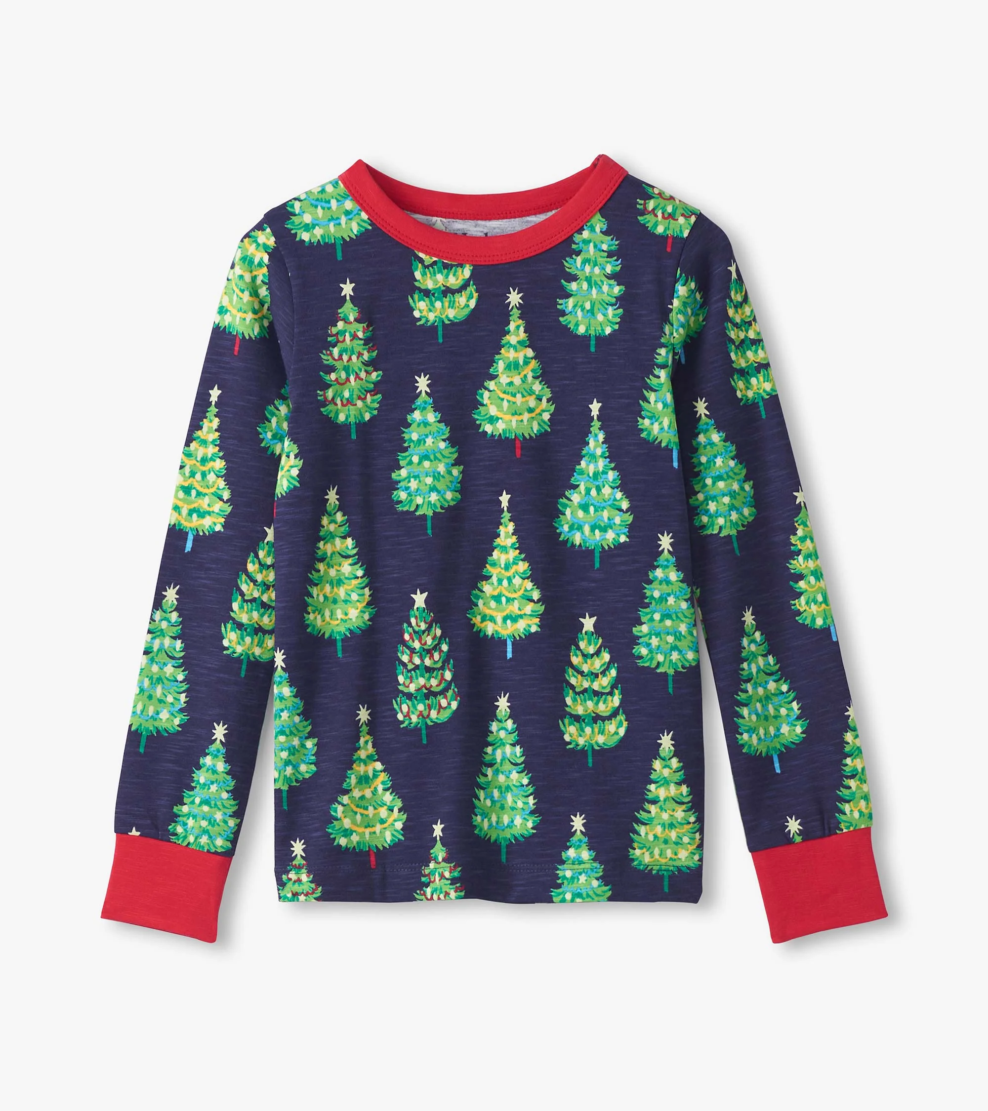 Boys Bottle Brush Trees Glow in the Dark Cotton Pajama Set - Image 3