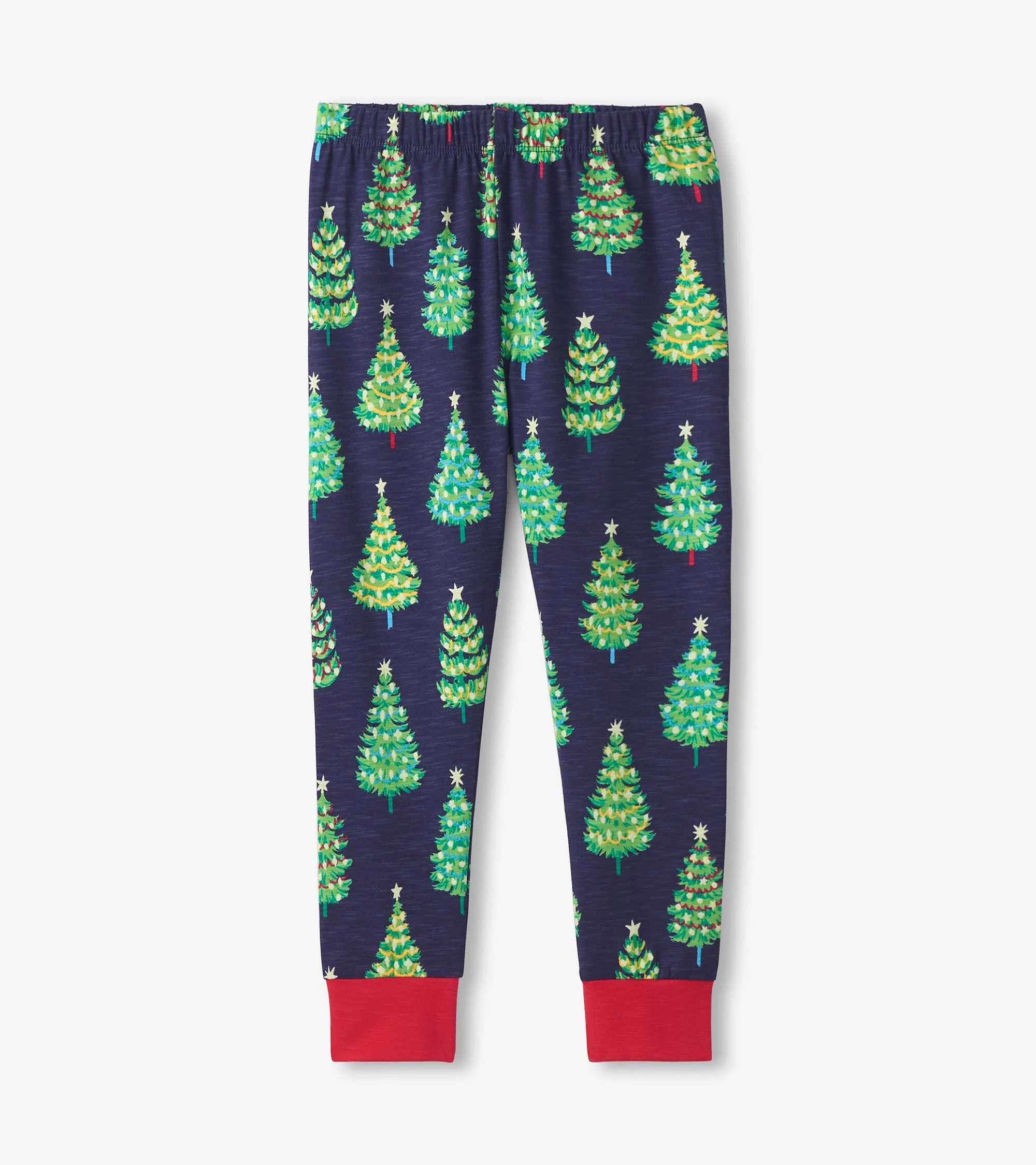 Boys Bottle Brush Trees Glow in the Dark Cotton Pajama Set - Image 4