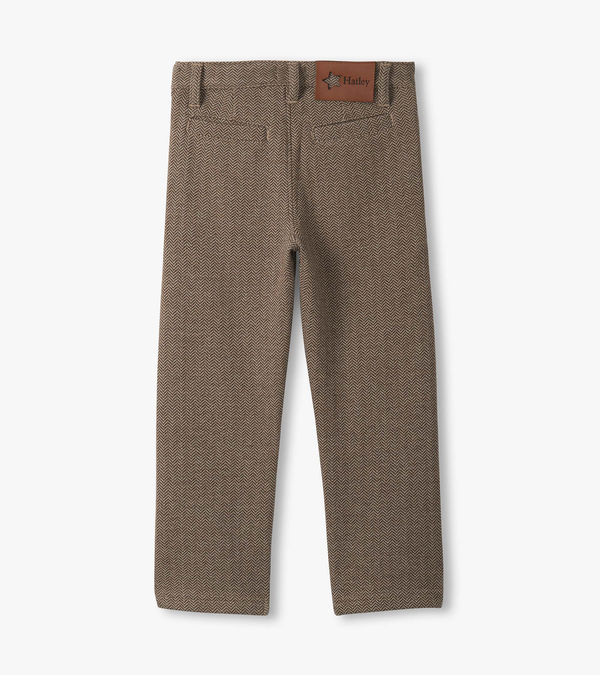 Boys Brown Sugar Herringbone Straight Leg Pants - Image 2