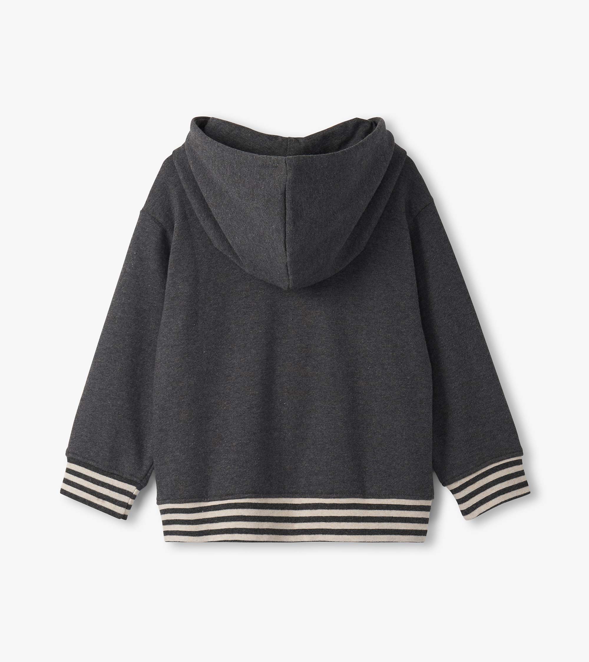 Boys Charcoal Melange Pullover Hoodie - Image 3