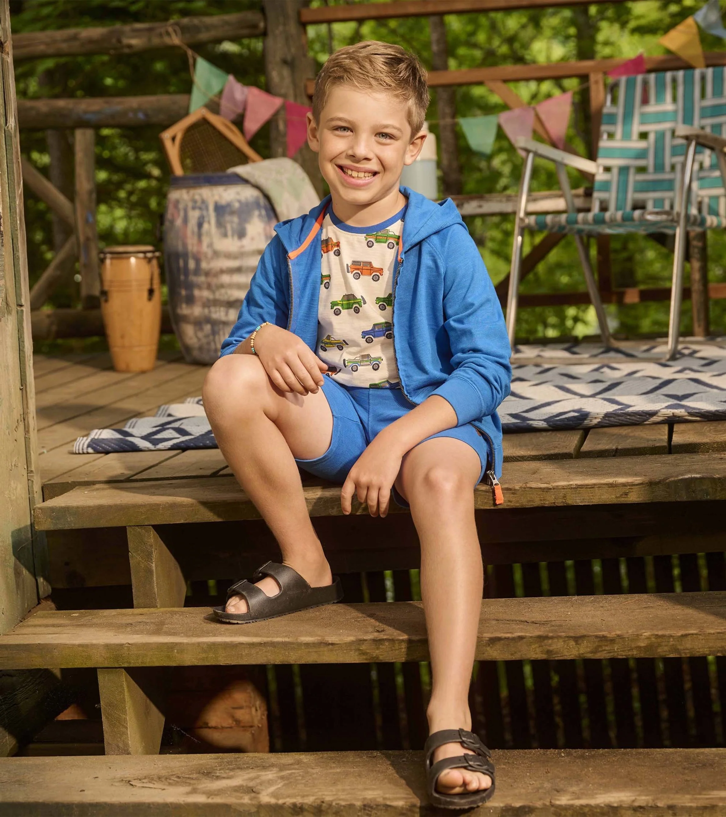 Boys Deep Blue Sky Zip-Up Hoodie - Image 3