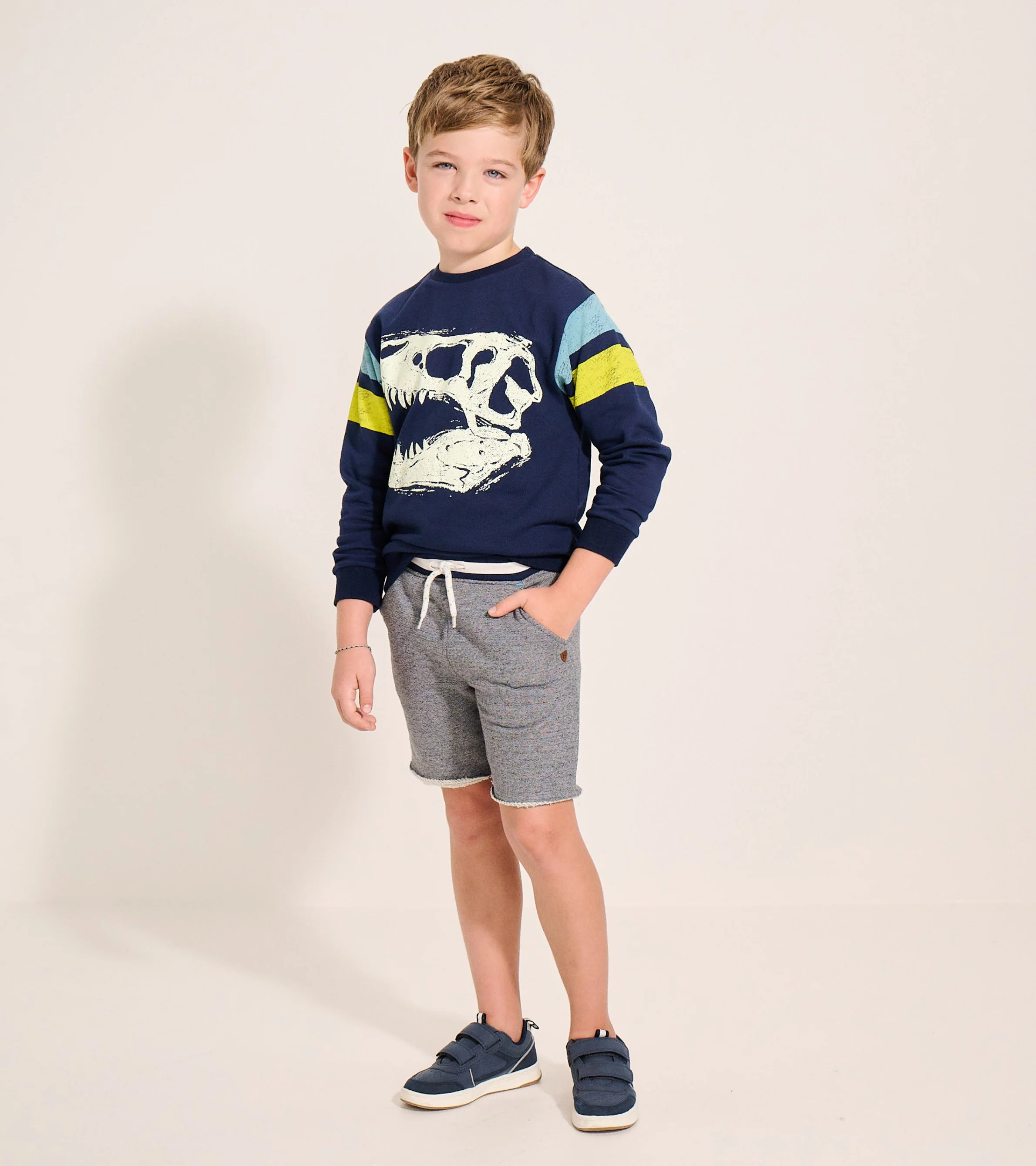 Boys Dino Glow Pullover Sweatshirt - Image 3