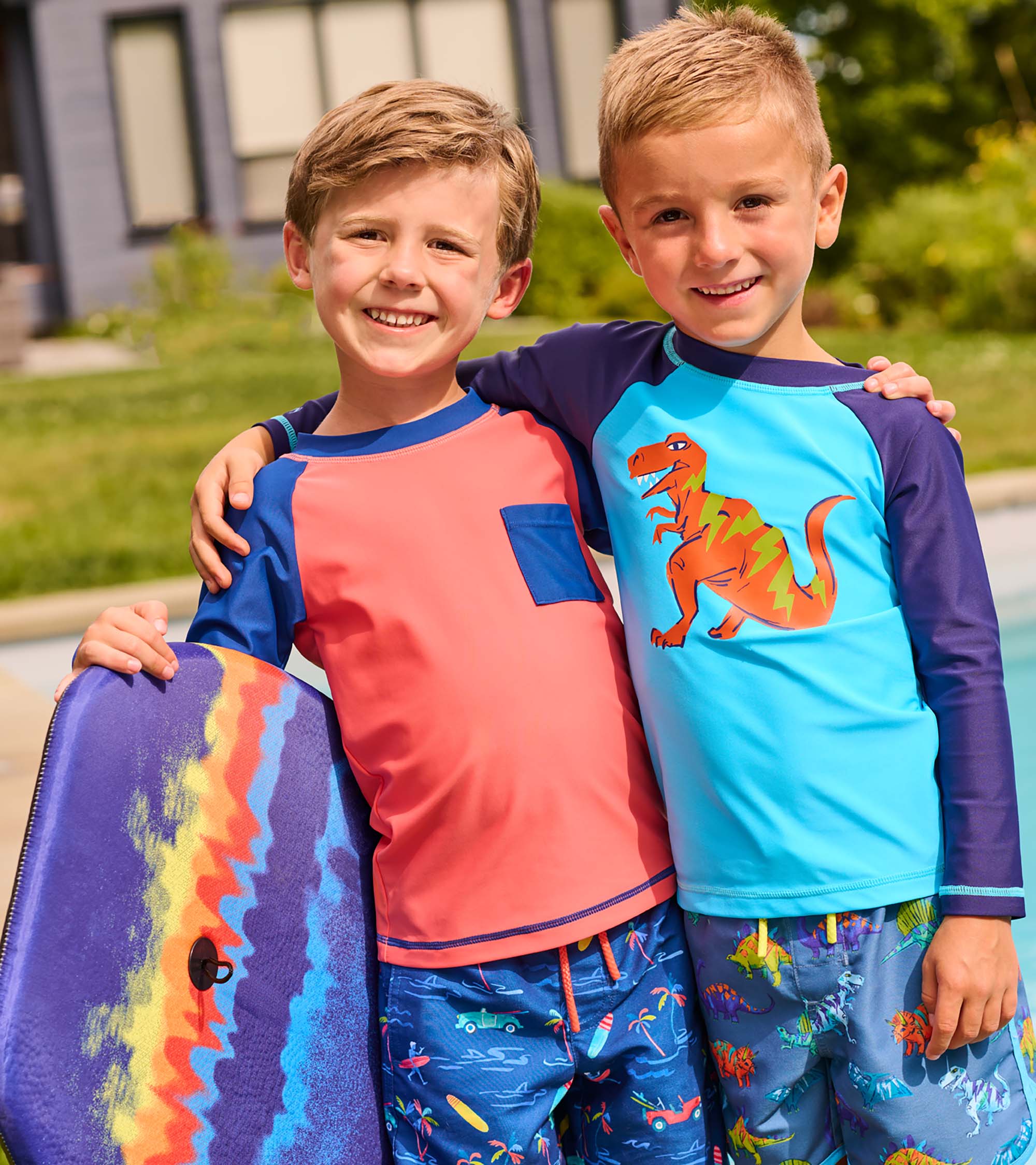Boys Dino Graphic Long Sleeve Rashguard - Image 4