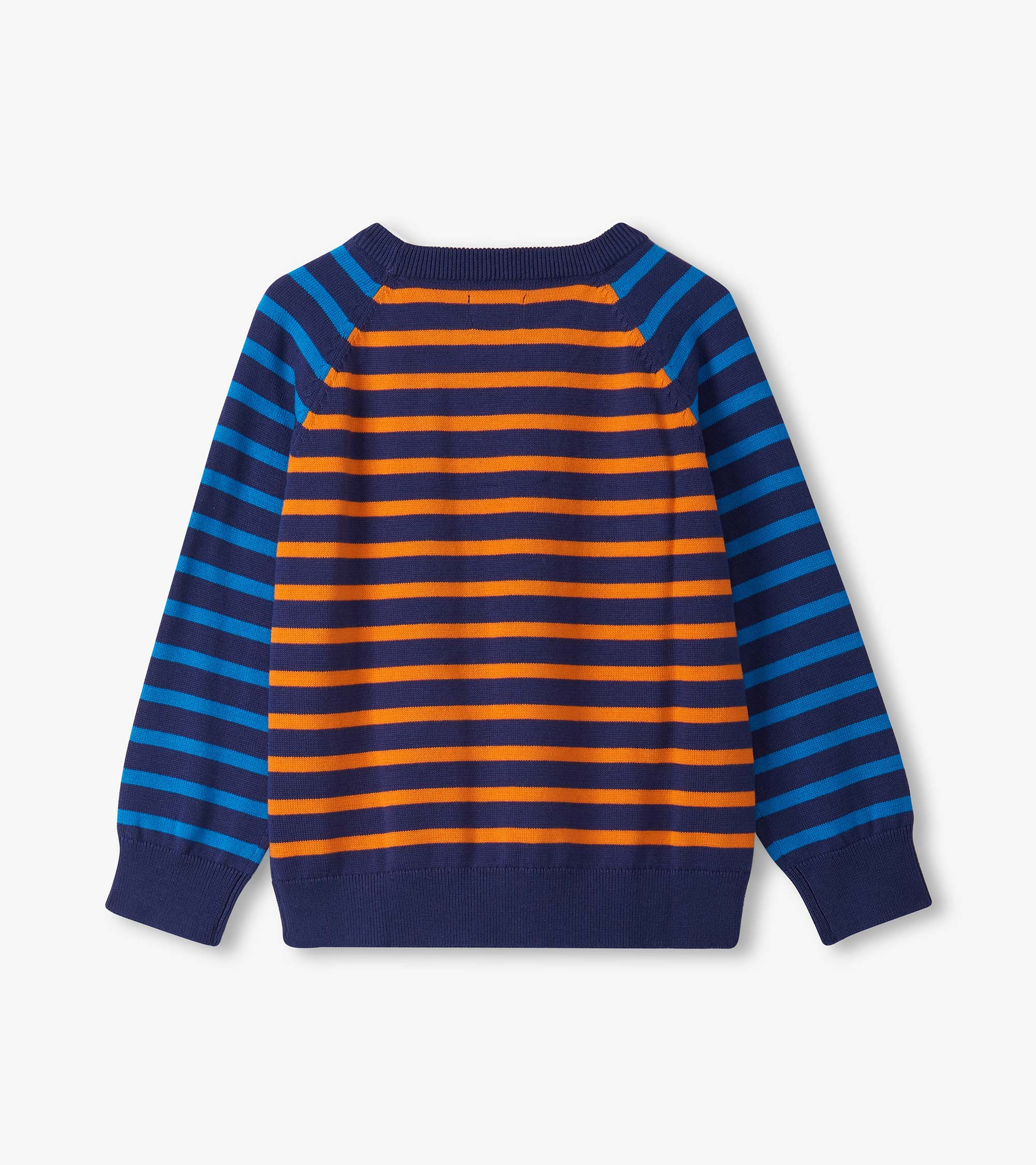 Boys Dino Mixed Stripes Raglan Sweater - Image 3