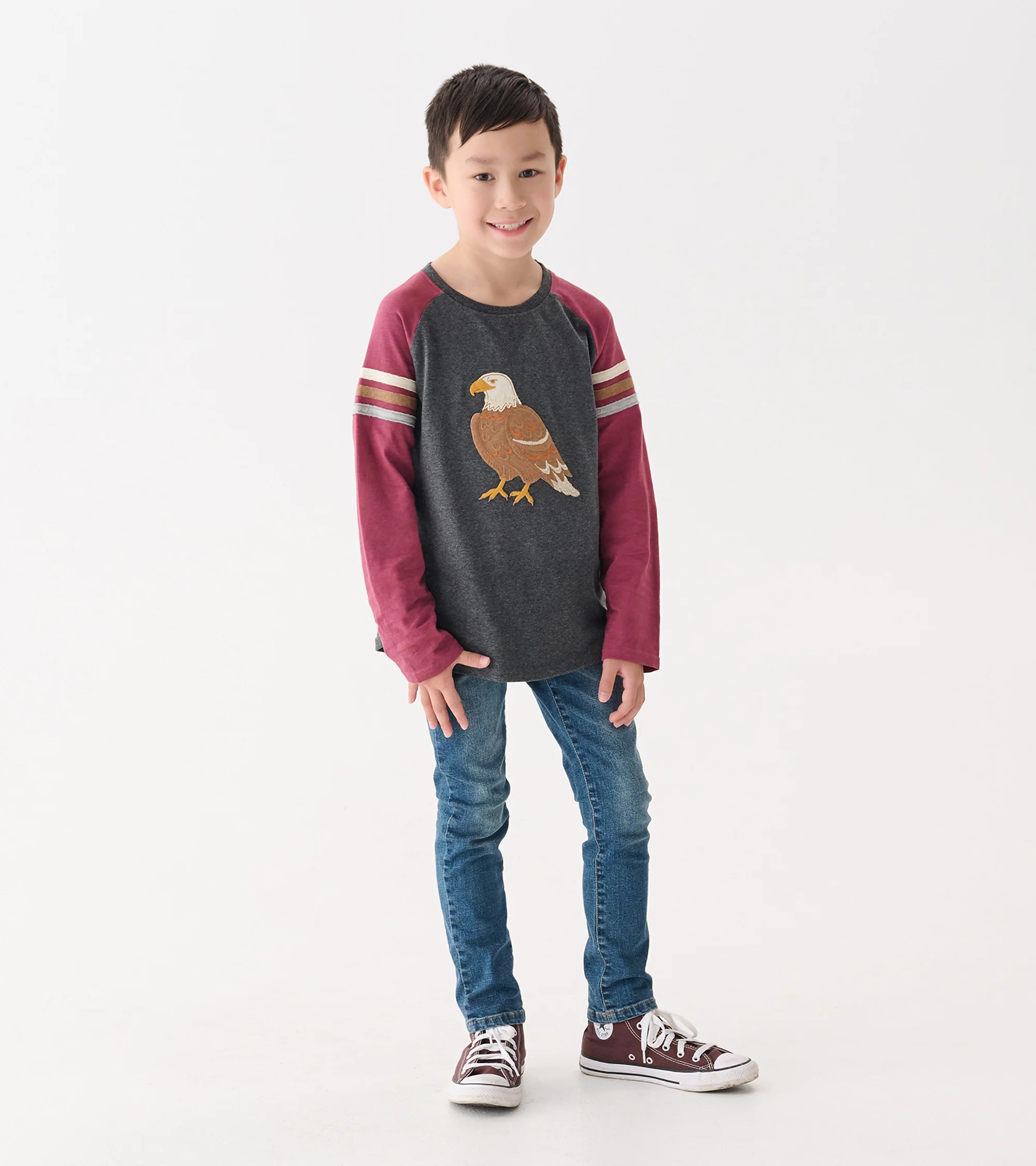 Boys Eagle Long Sleeve Raglan T-Shirt - Image 2