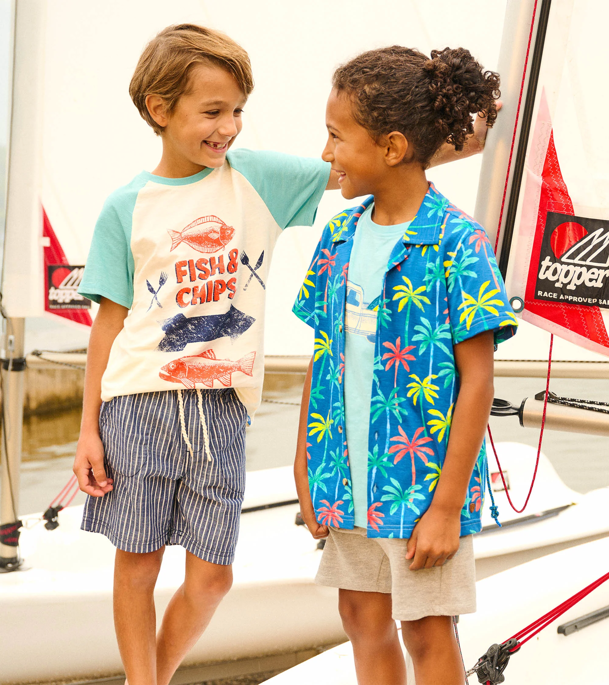 Boys Fish & Chips Raglan T-Shirt - Image 2