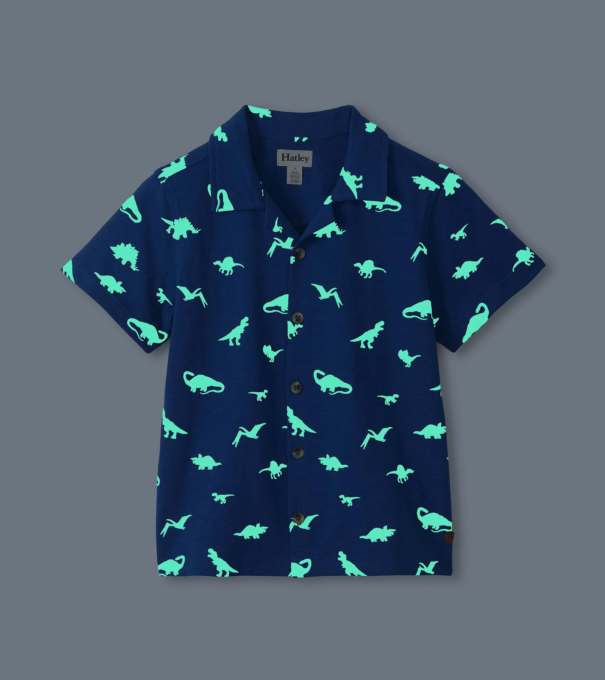Boys Glow in the Dark Dinos Jersey Button Down - Image 2