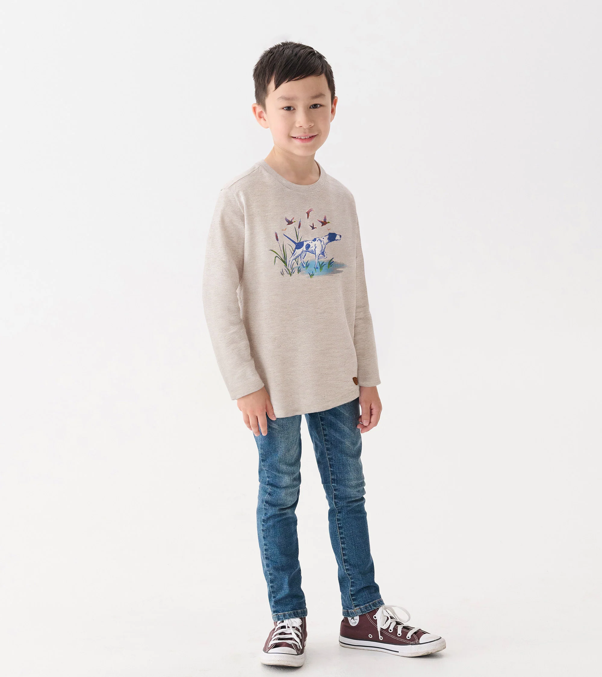Boys Hunting Dogs Long Sleeve Graphic Tee - Image 2