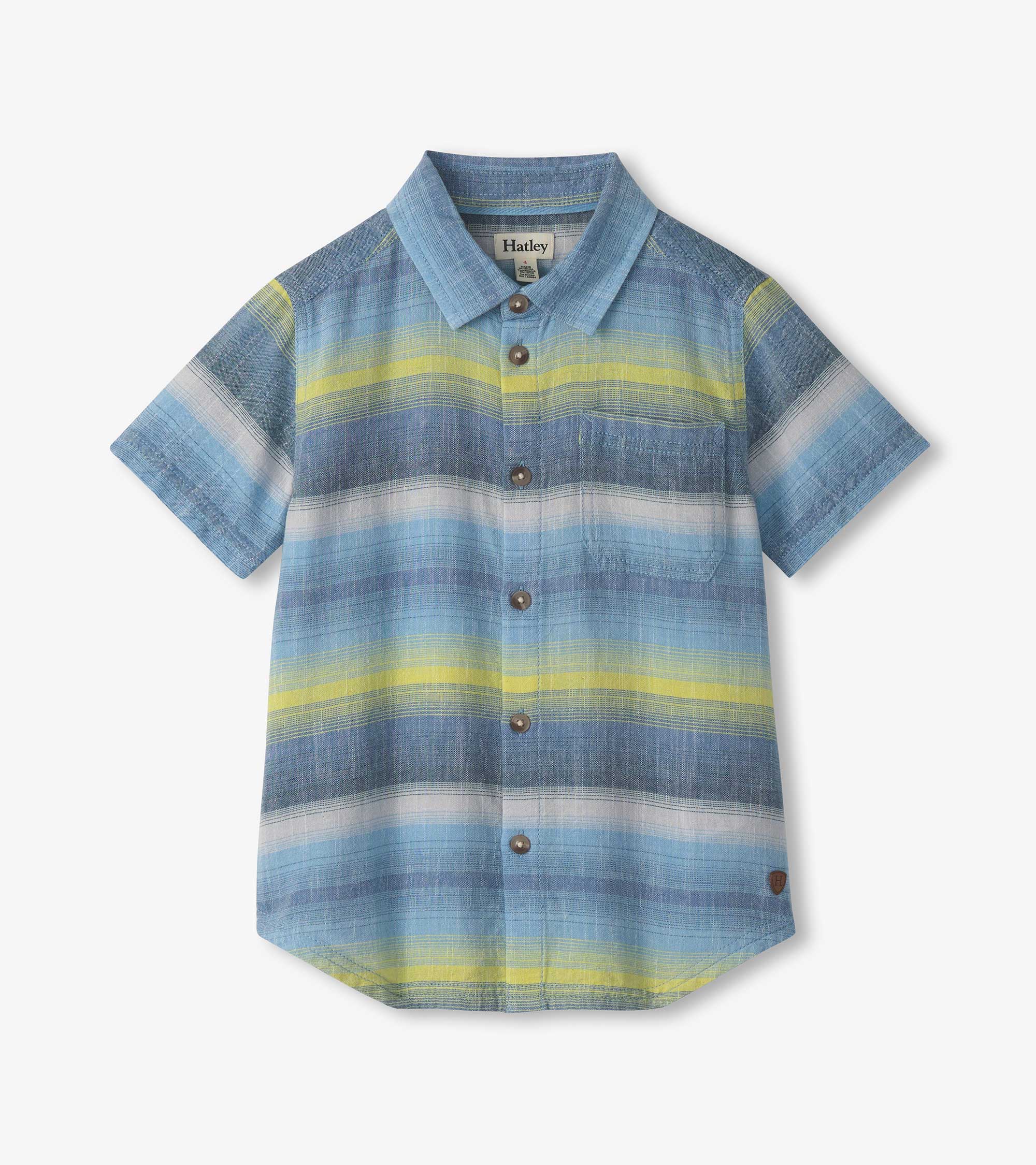 Boys Lime Green Stripes Button Down Shirt