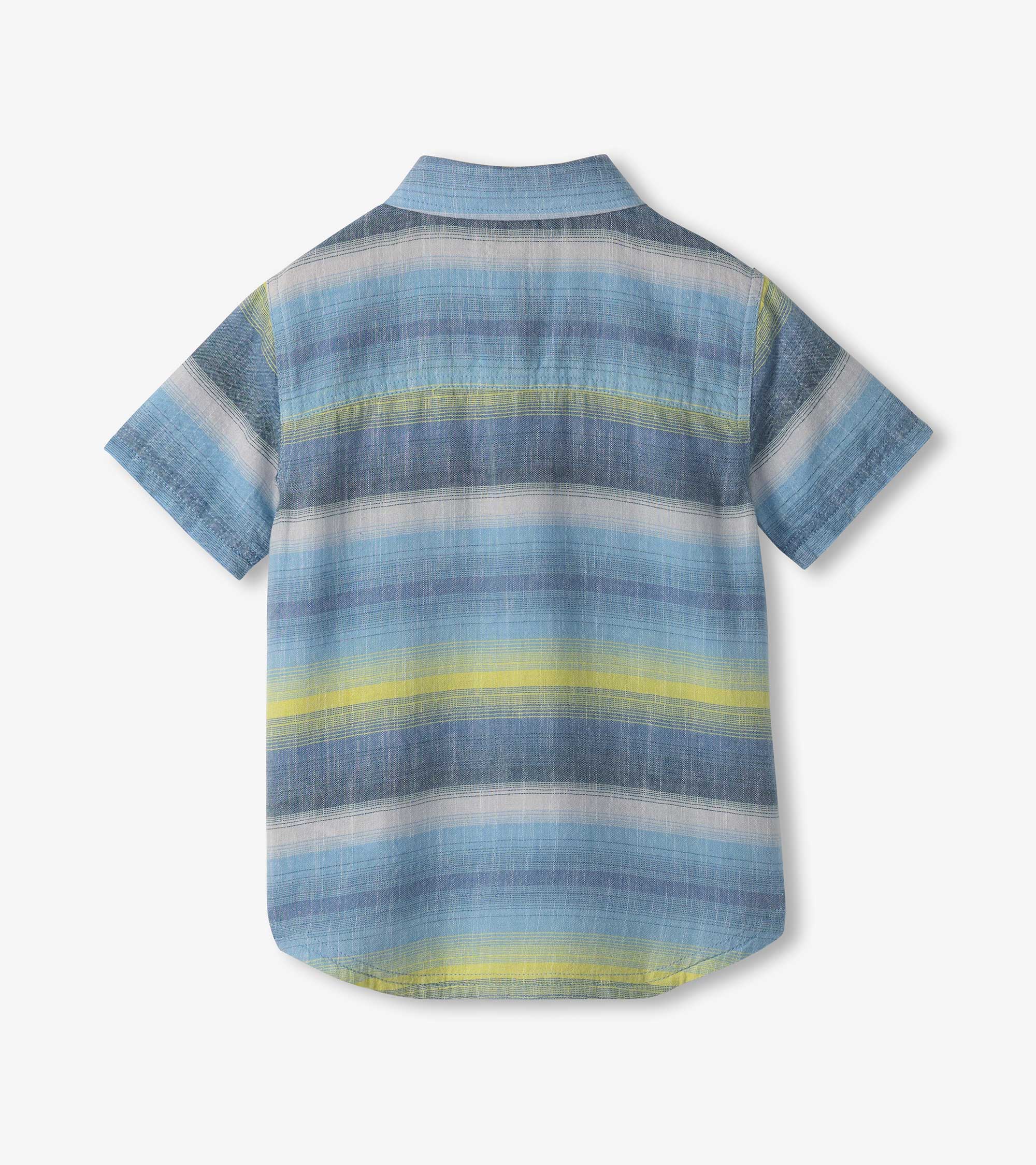 Boys Lime Green Stripes Button Down Shirt - Image 2
