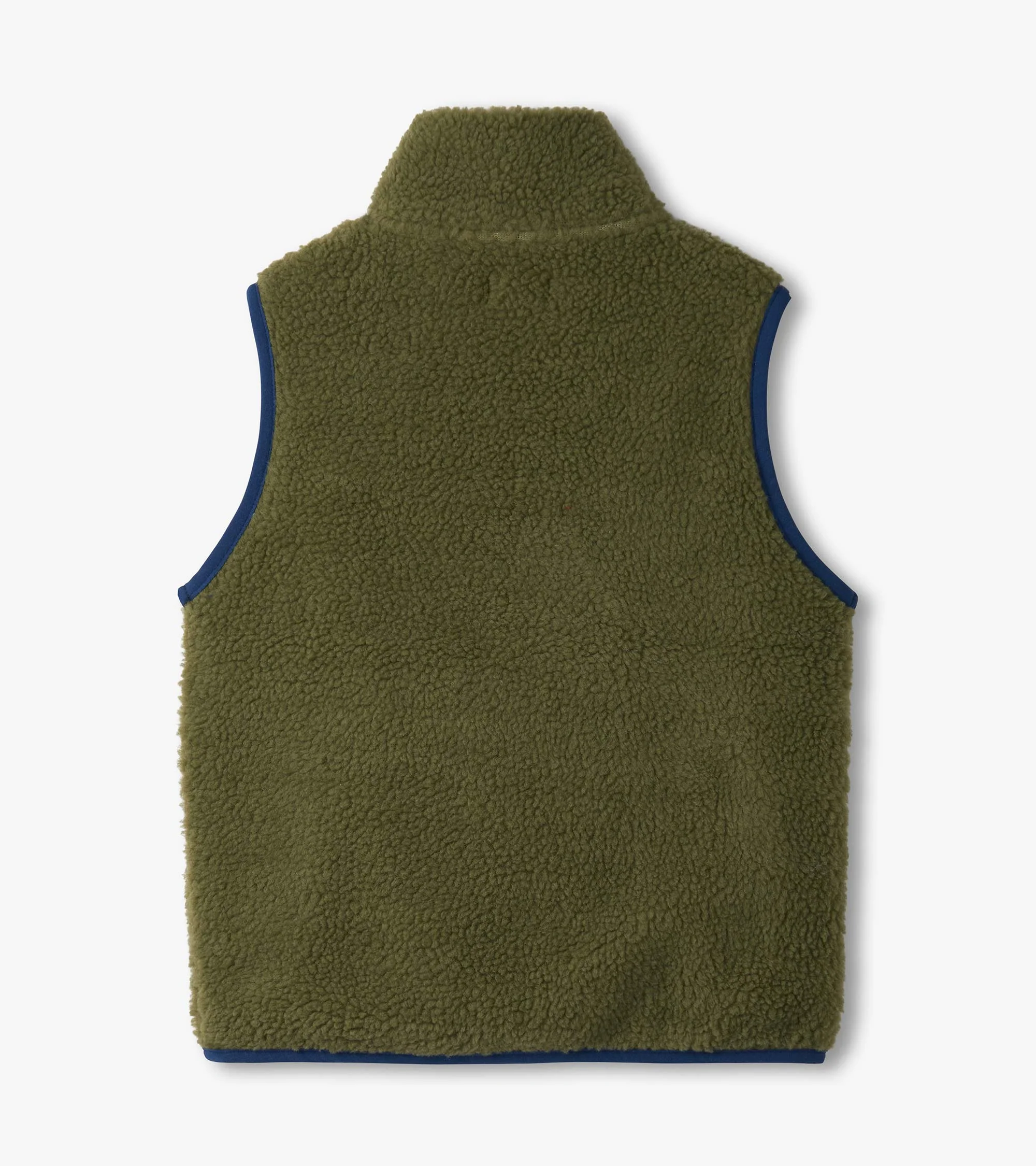 Boys Loden Green Faux Sherpa Vest - Image 3