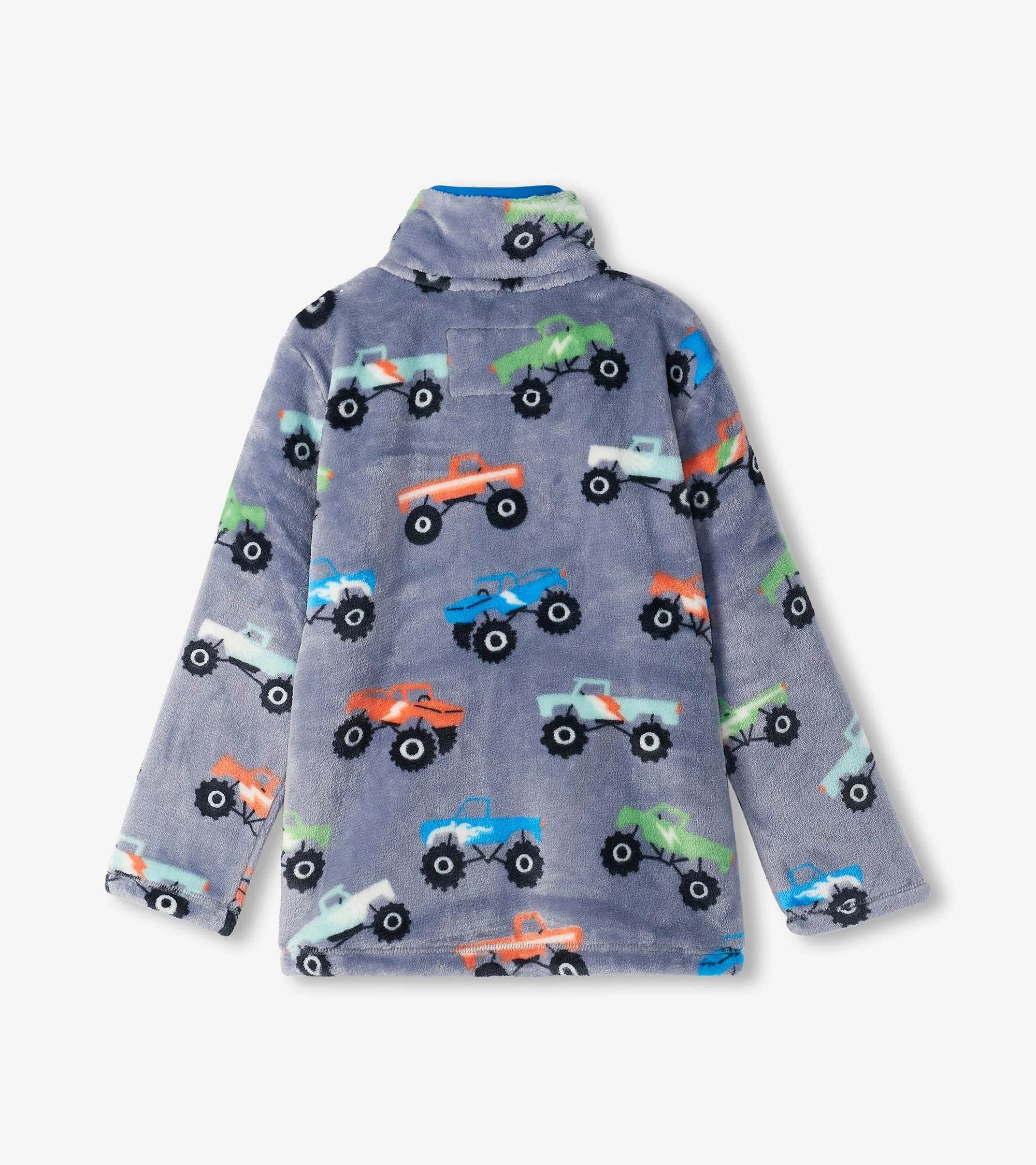 Boys Monster Trucks Fuzzy Fleece Zip-Up Jacket - Image 3