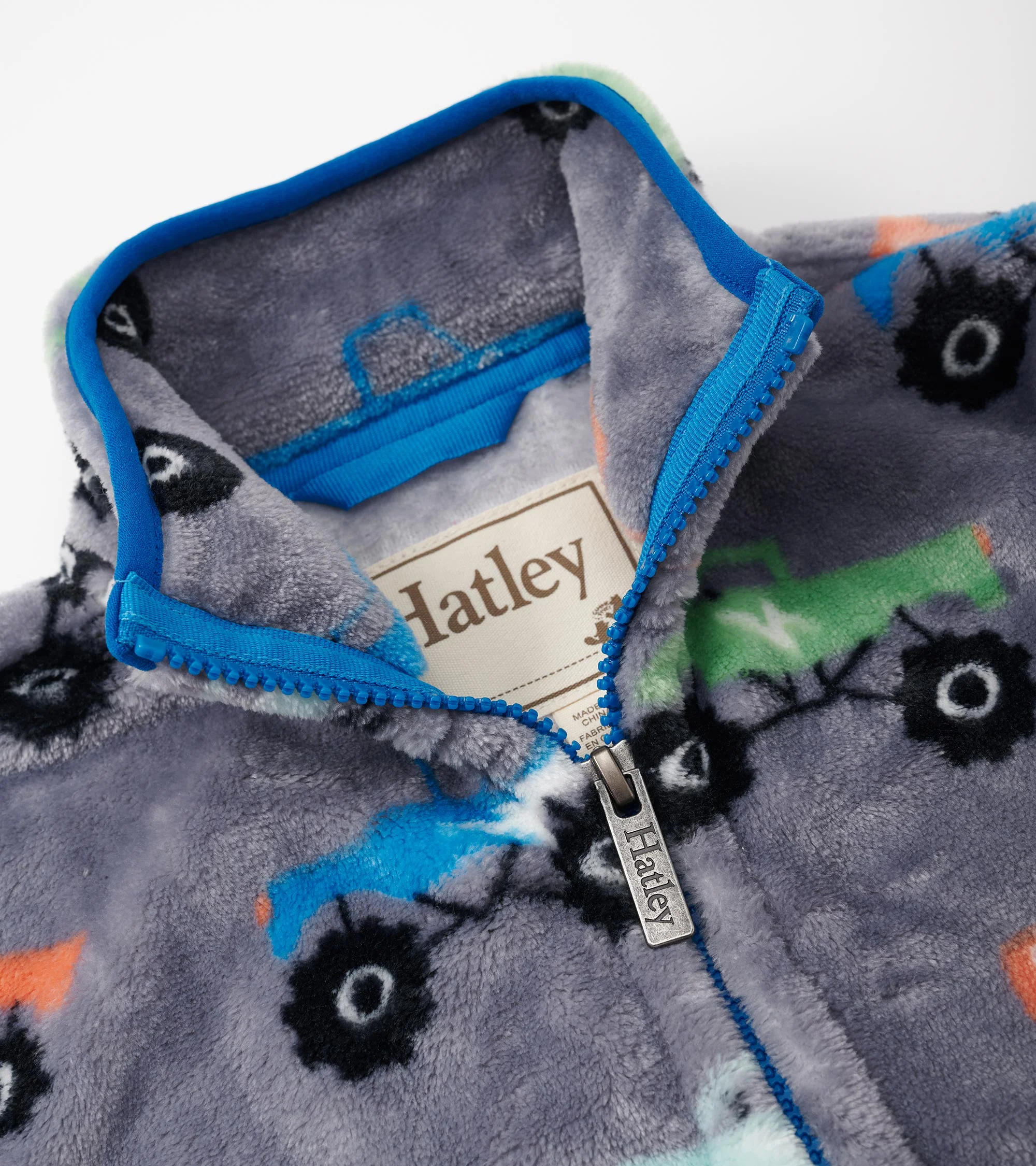 Boys Monster Trucks Fuzzy Fleece Zip-Up Jacket - Image 4