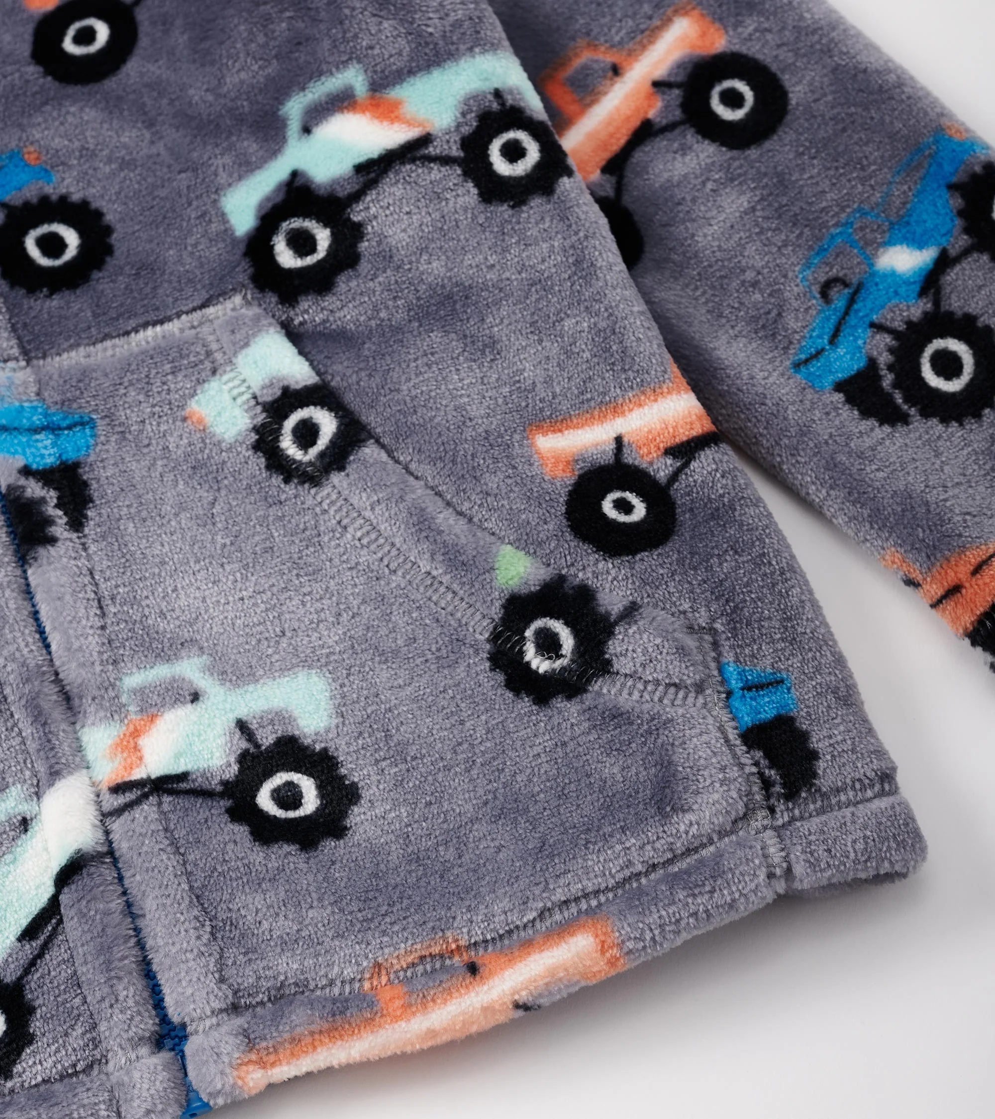 Boys Monster Trucks Fuzzy Fleece Zip-Up Jacket - Image 5