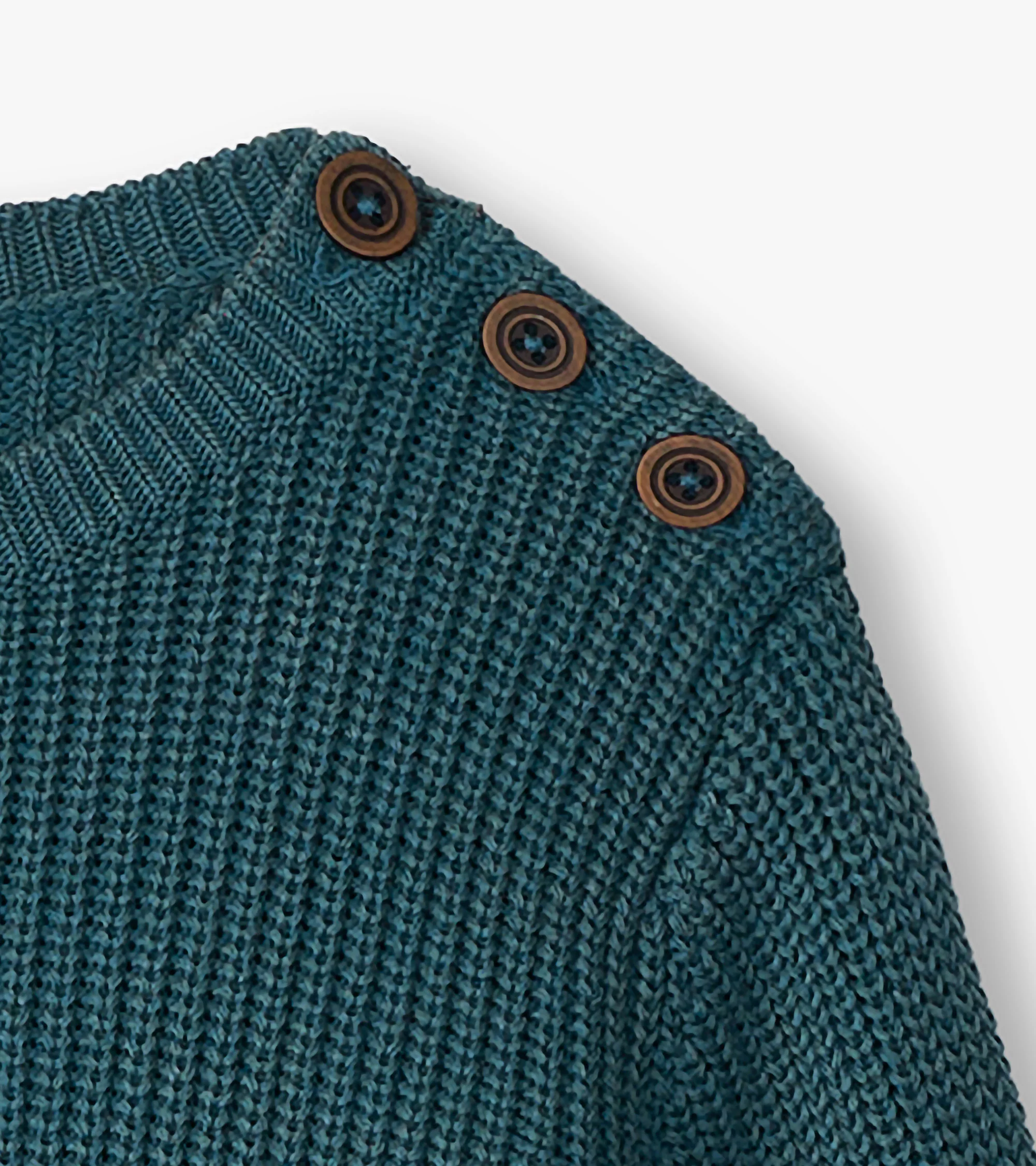Boys Moroccan Blue Button Neck Sweater - Image 6