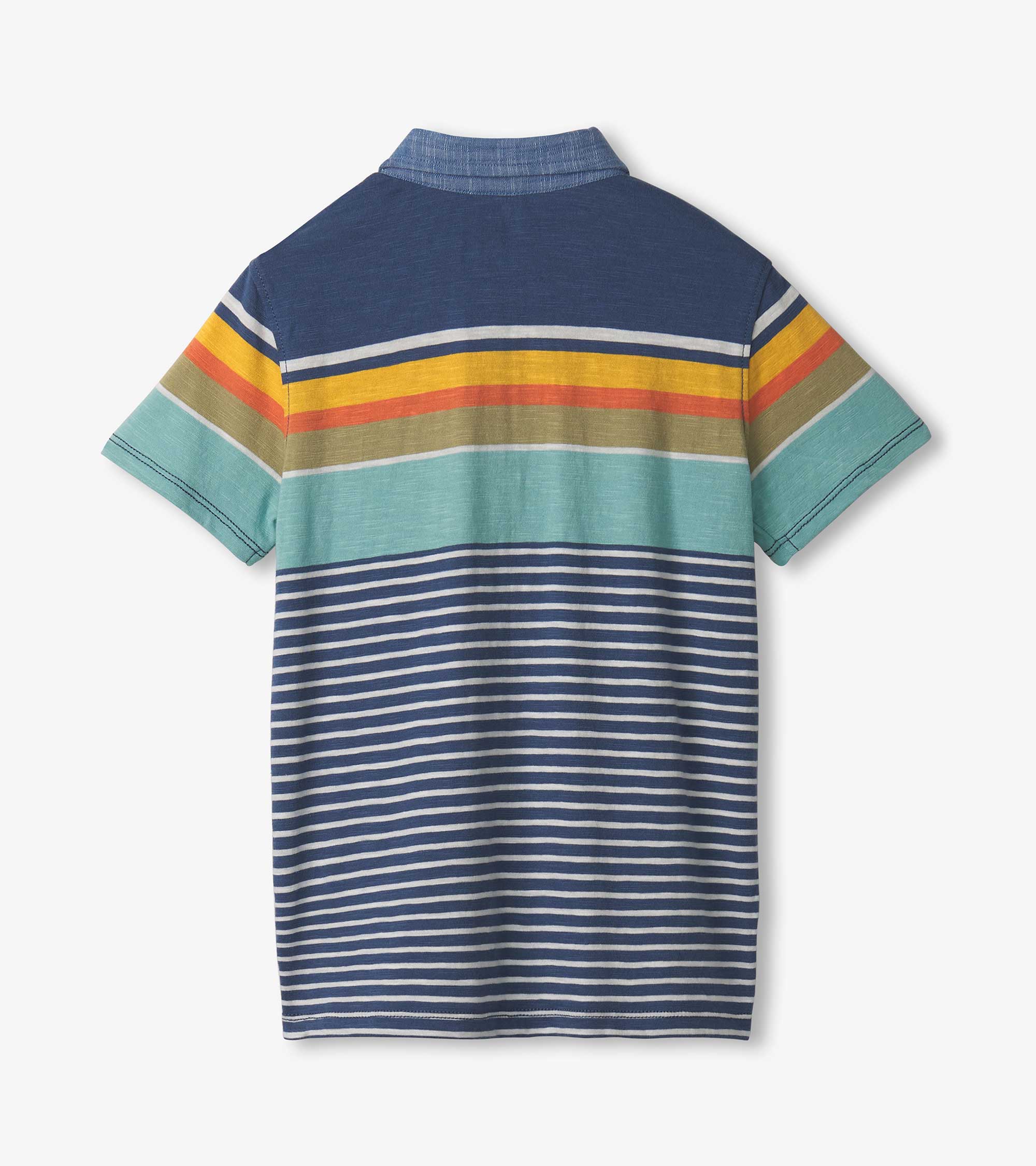 Boys Nautical Stripes Polo Tee - Image 2