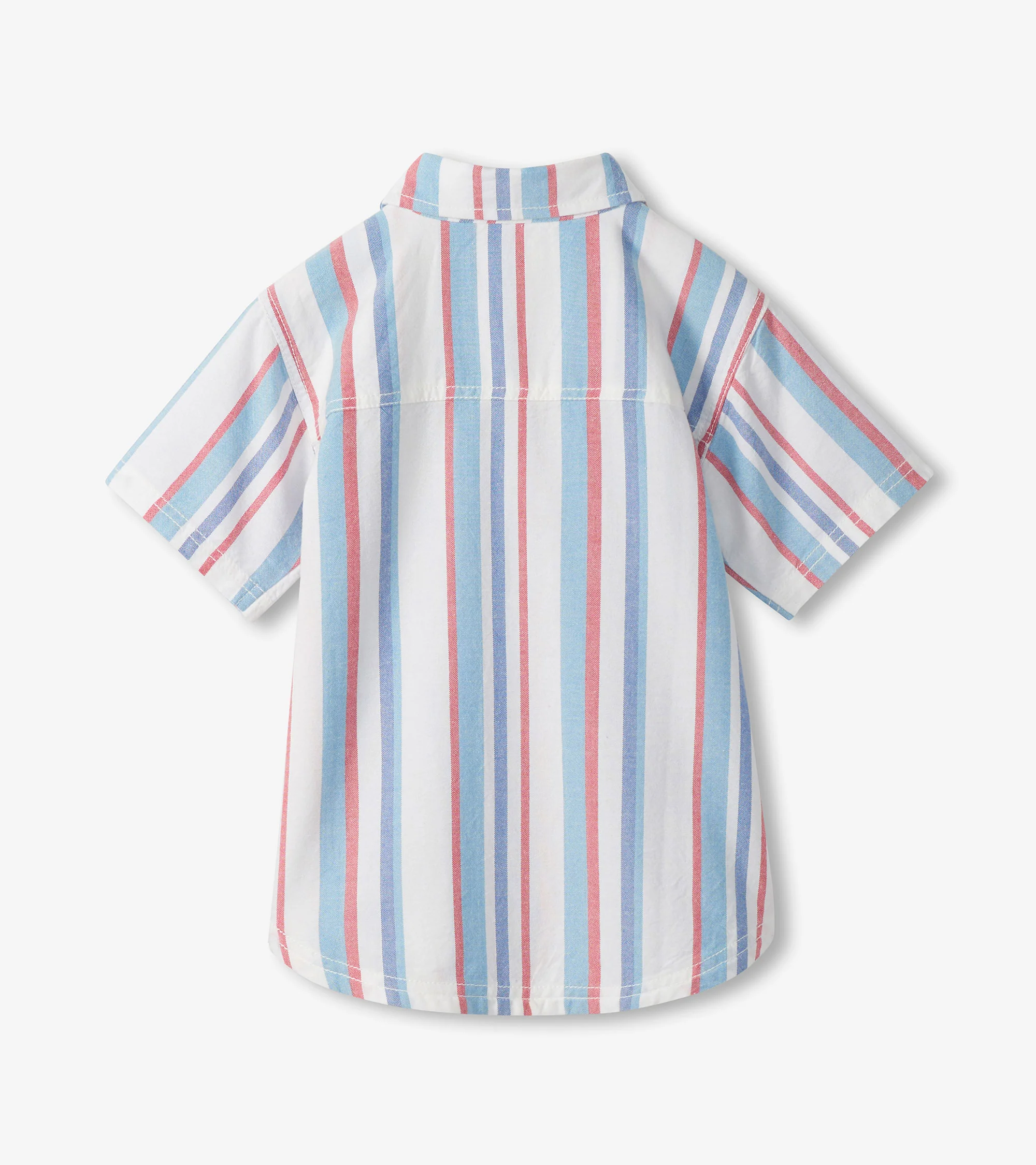 Boys Nautical Stripes Woven Button Down Shirt - Image 2