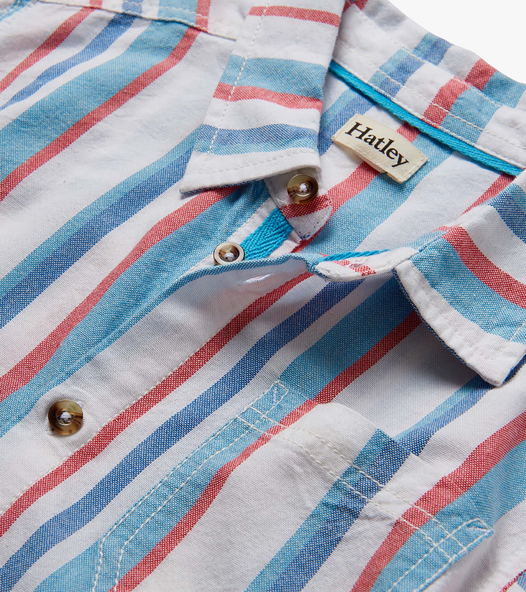 Boys Nautical Stripes Woven Button Down Shirt - Image 3