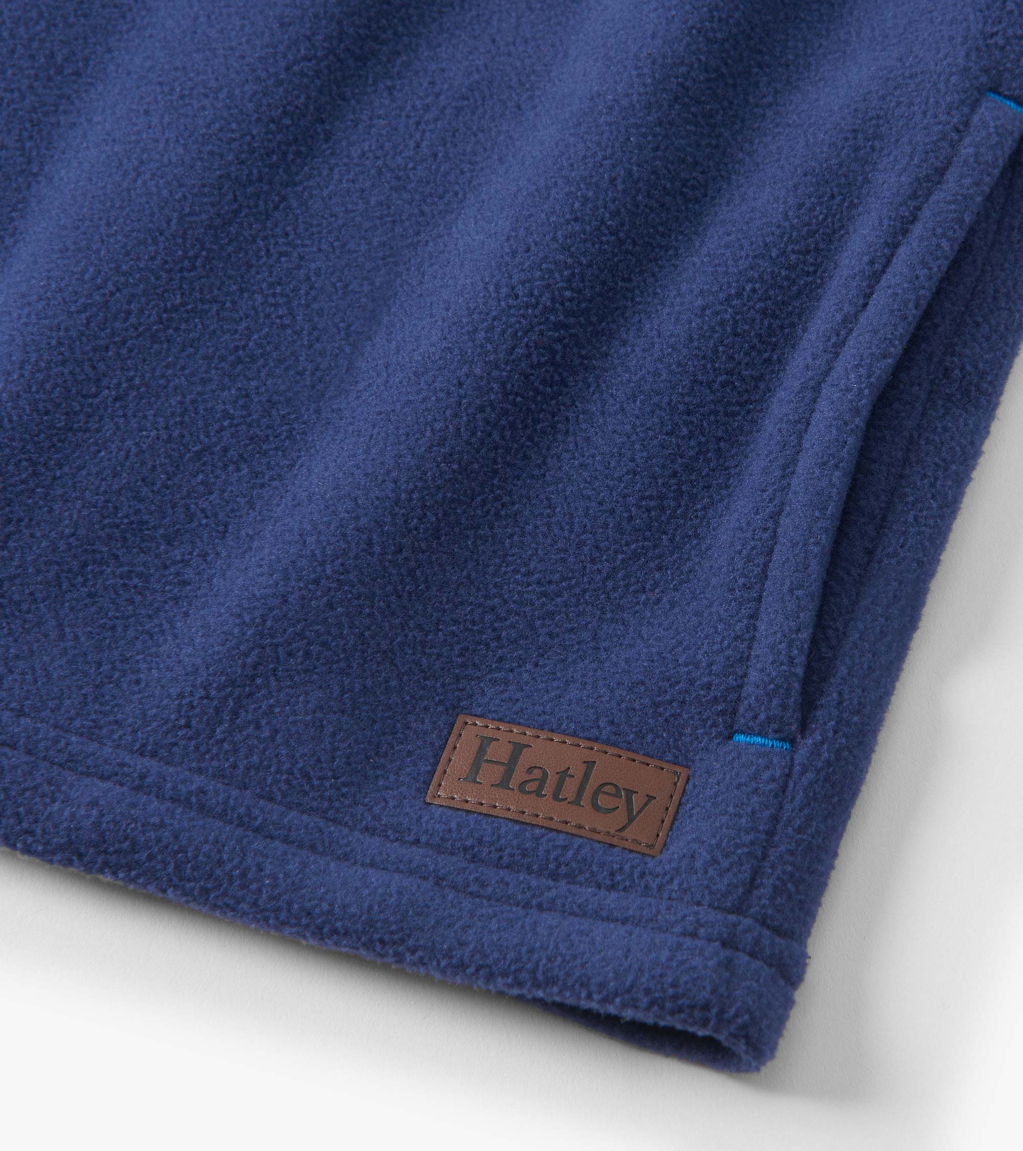 Boys Navy Colour Block Fleece 1/4 Zip Mockneck - Image 4