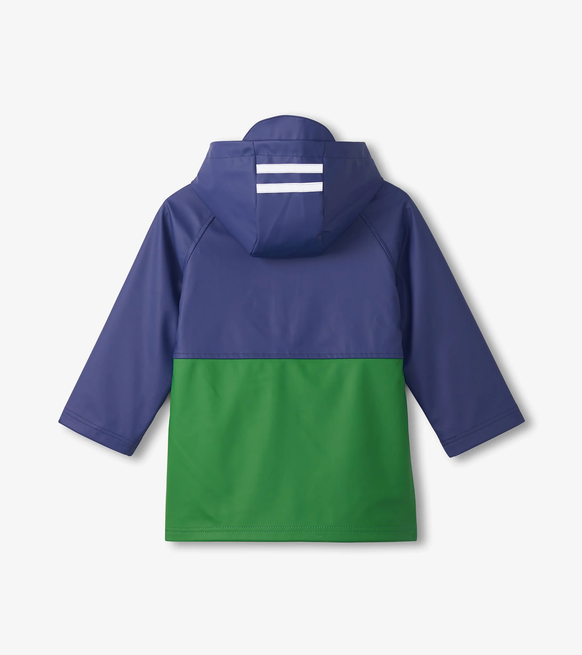 Boys Navy & Green Colourblock Rain Jacket - Image 4