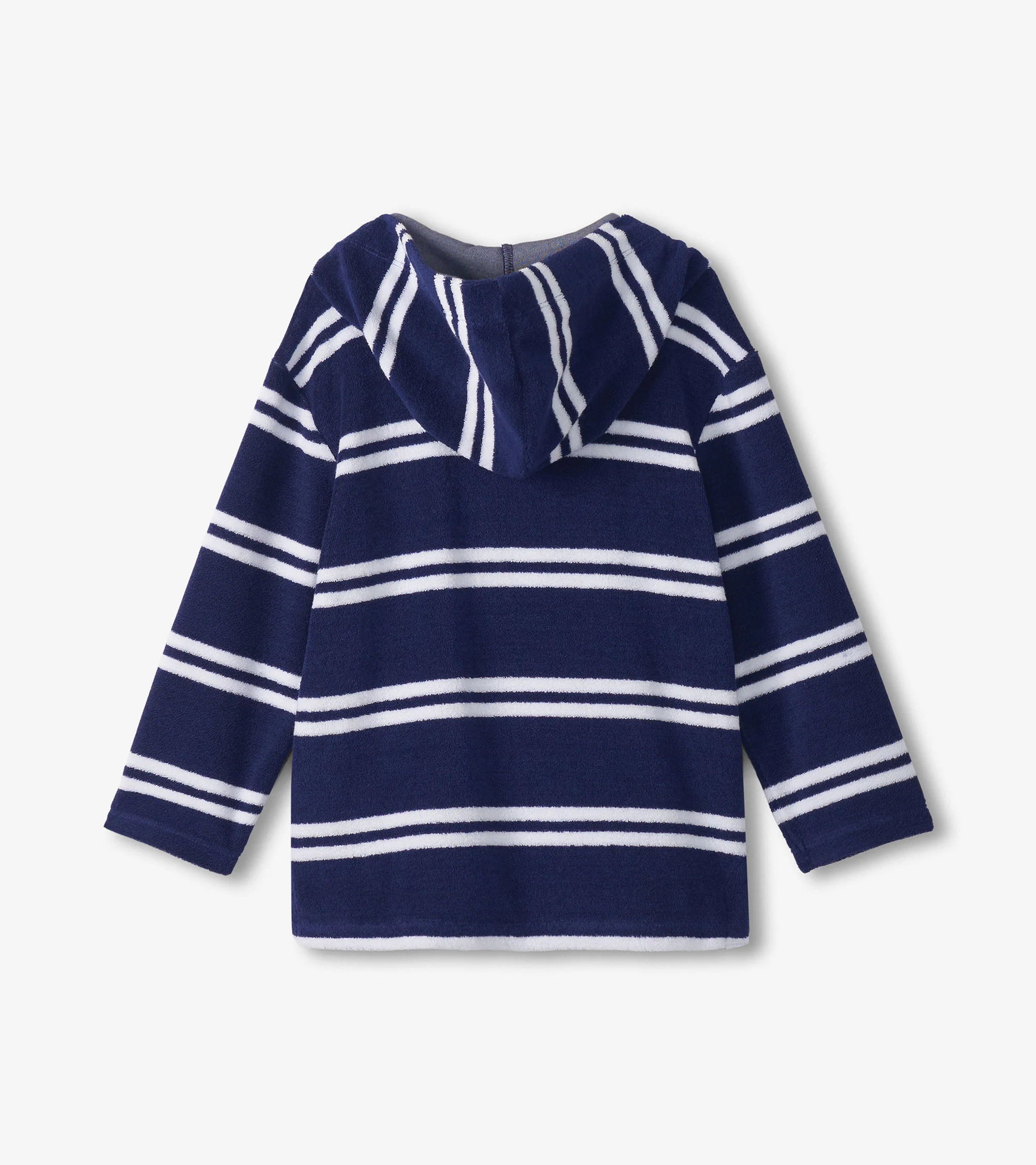 Boys Navy Stripes Hooded Long Sleeve Cover-Up - Image 4