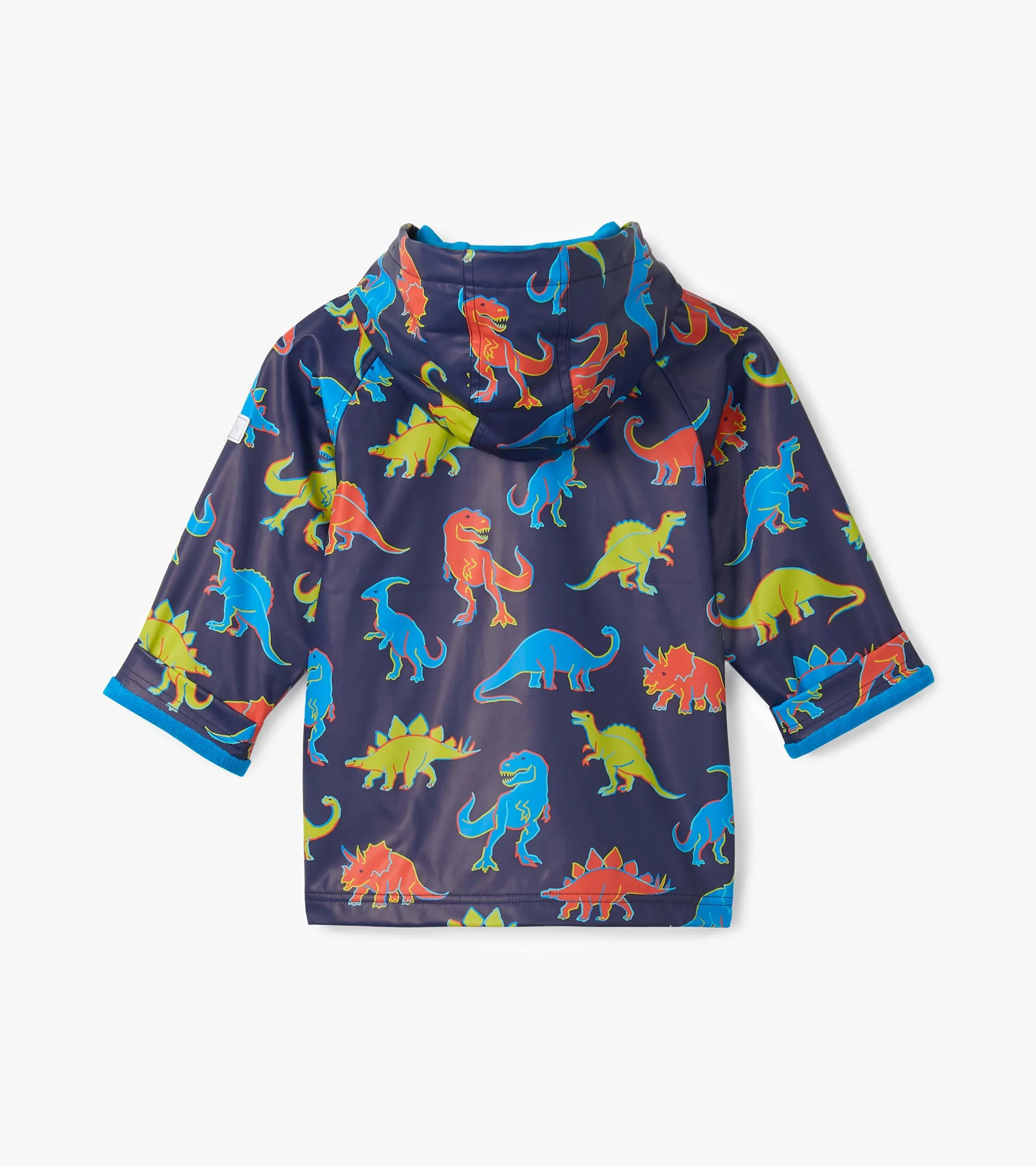 Boys Neon Dinos Rain Jacket - Image 4