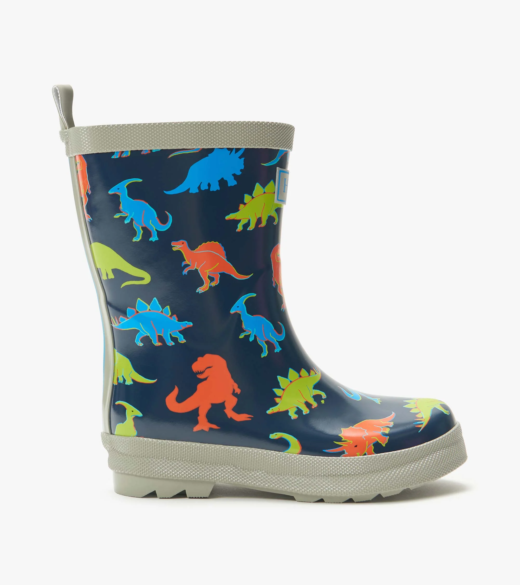 Boys Neon Dinos Shiny Rain Boots - Image 3