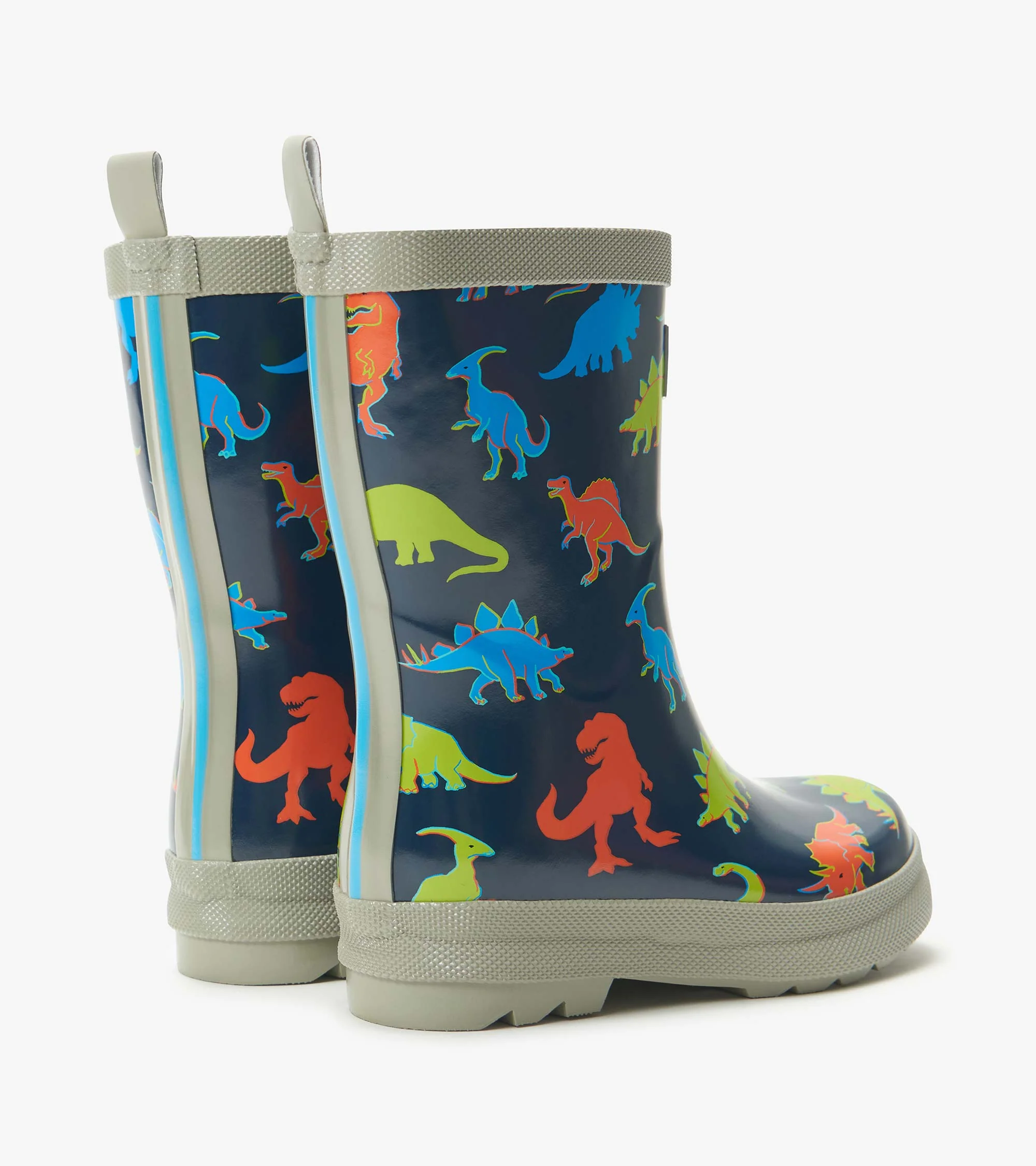 Boys Neon Dinos Shiny Rain Boots - Image 4